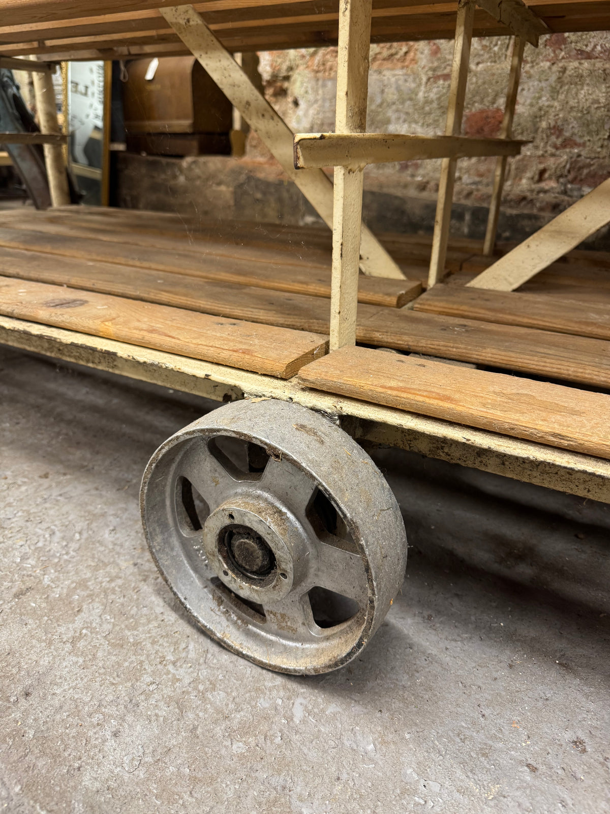 Large Vintage French Bakery Rack – Industrial Shop Display Shelving