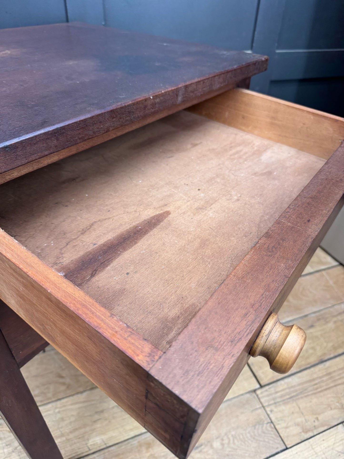 Antique Mahogany Side Table Drawers/ Kitchen Island Butchers Block / Book Press