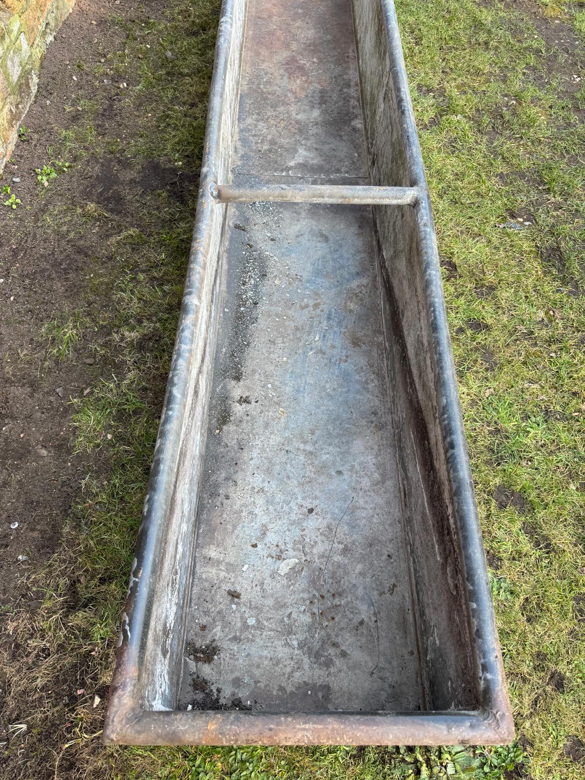 Vintage Long Galvanised Trough Planter /  Raised Bed Fish Pond Plant Tree Pot GG