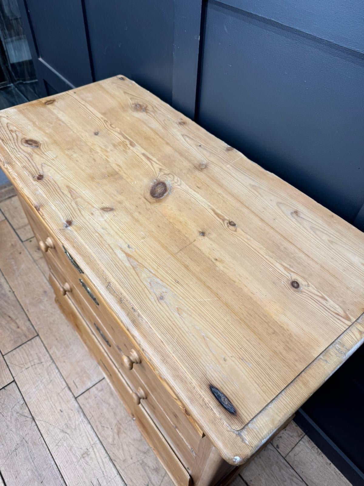 Mid Victorian Rustic Pine Chest of Drawers | Antique Farmhouse Bedroom Storage