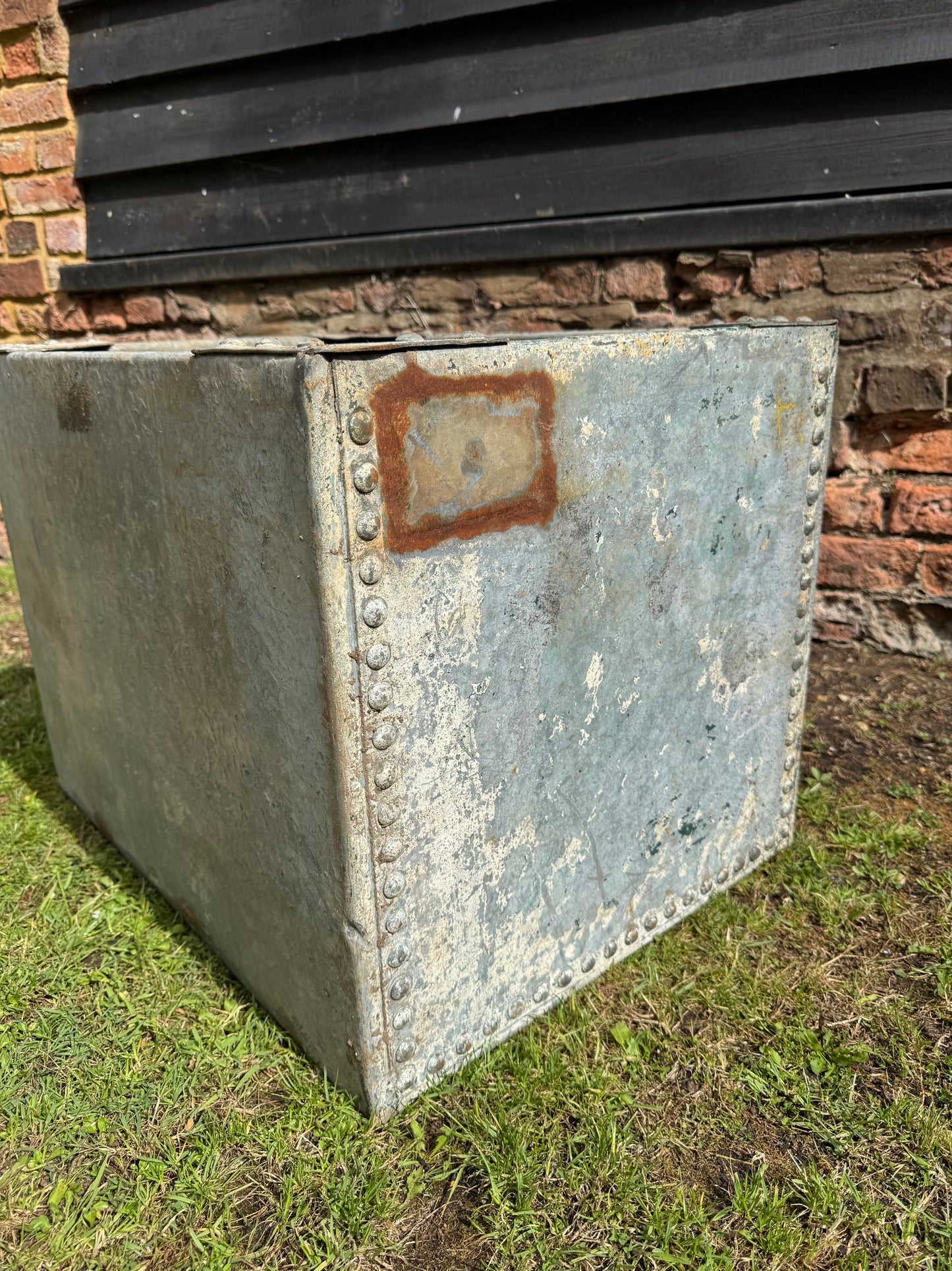 Riveted Galvanised Trough Planter /  Raised Flower Bed Plant Olive Tree Pot (T1