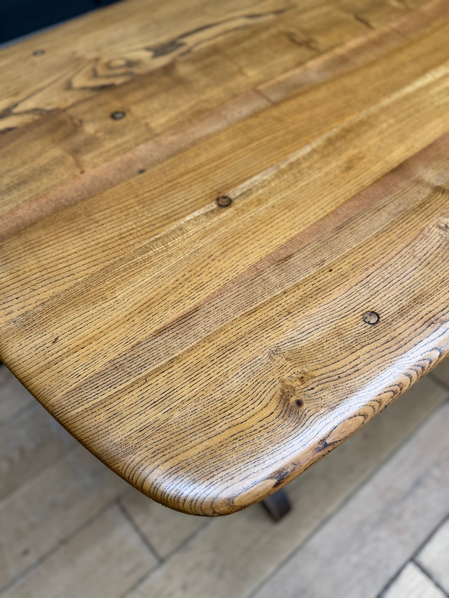 Vintage Ercol Solid Elm Refectory Dining Table – 152cm, Kitchen Table