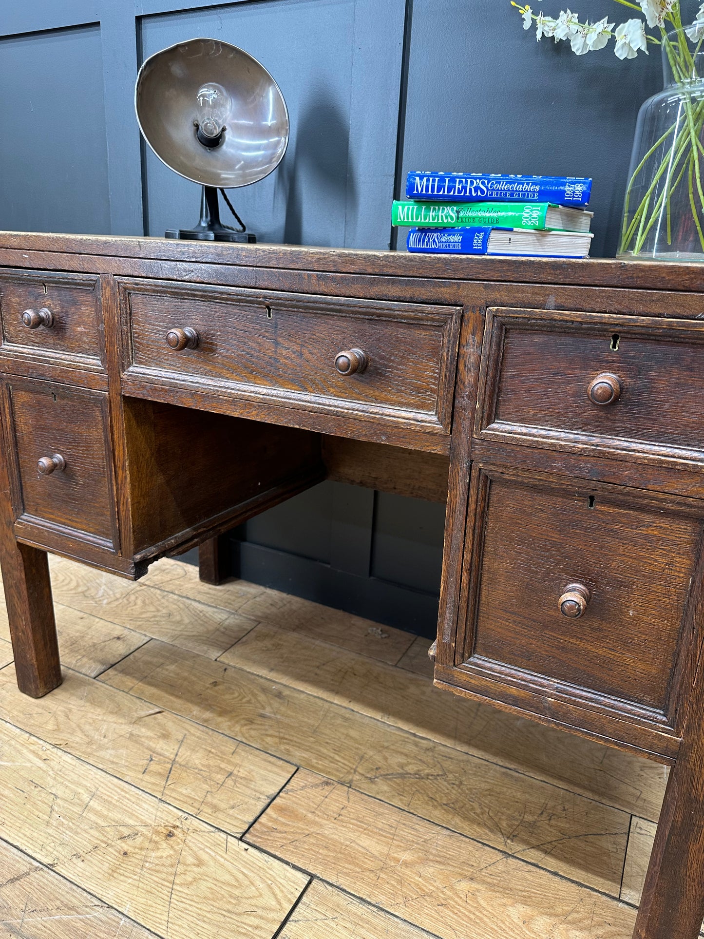 Vintage Oak Desk / Rustic Office Desk / Oak Desk / Office Furniture