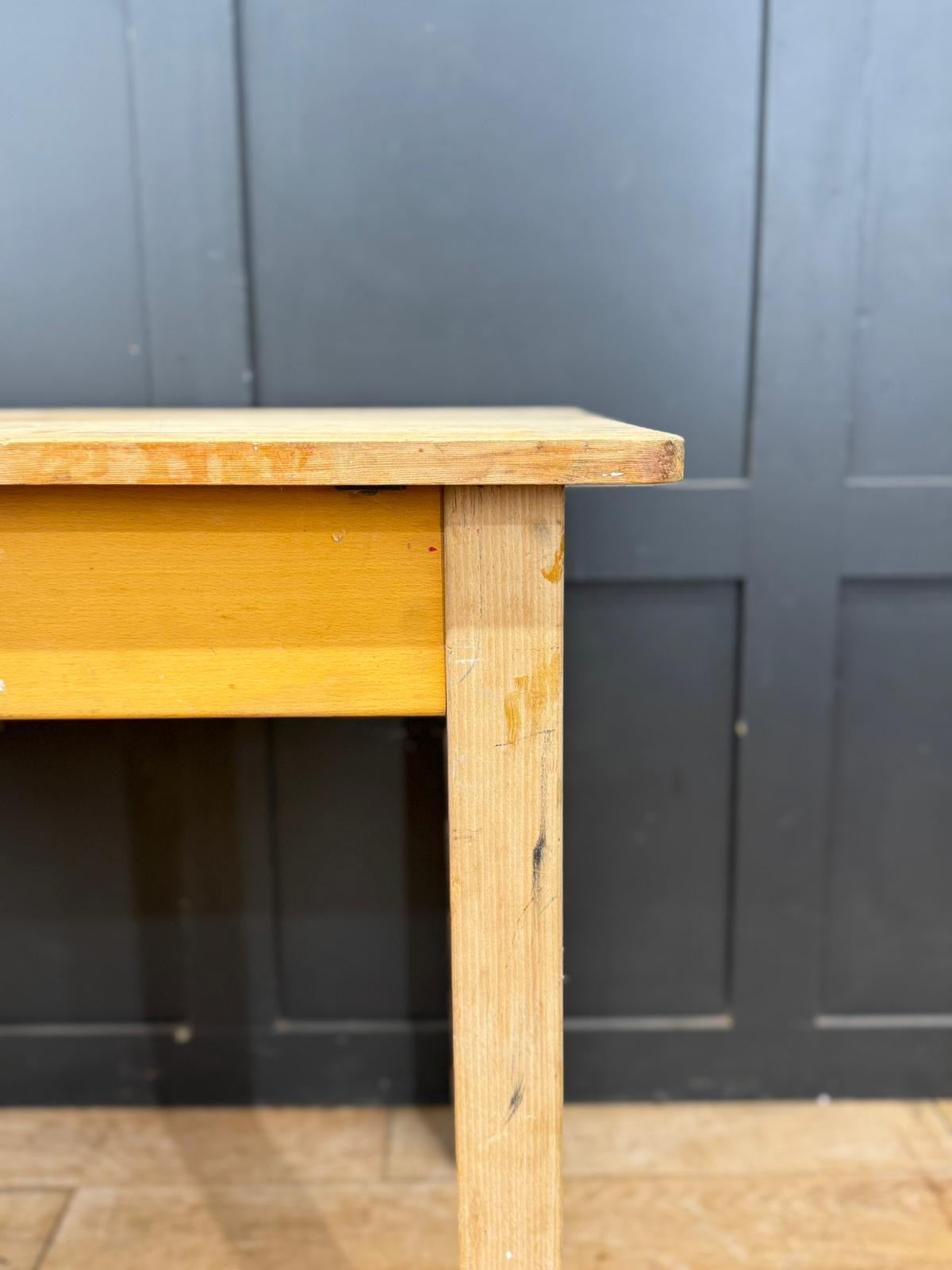 Mid Century British Military Pine Utility Kitchen Prep Table / Knockdown Table / Desk