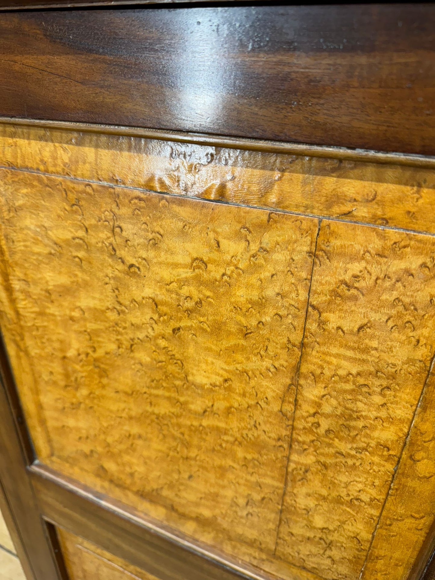 Antique Walnut Linen Cabinet / Clothes Cupboard / Drawers And Cupboard