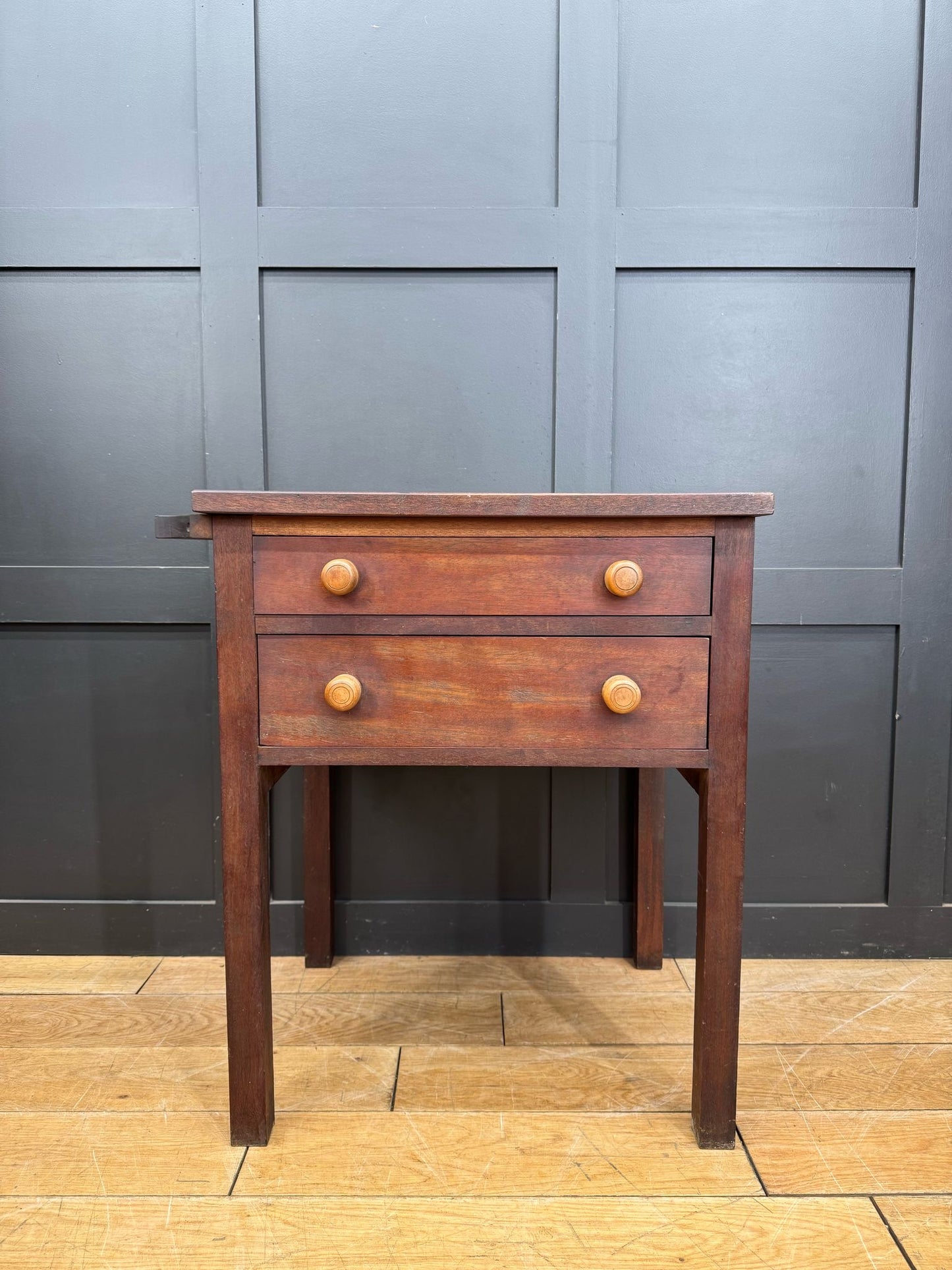 Antique Mahogany Side Table Drawers/ Kitchen Island Butchers Block / Book Press