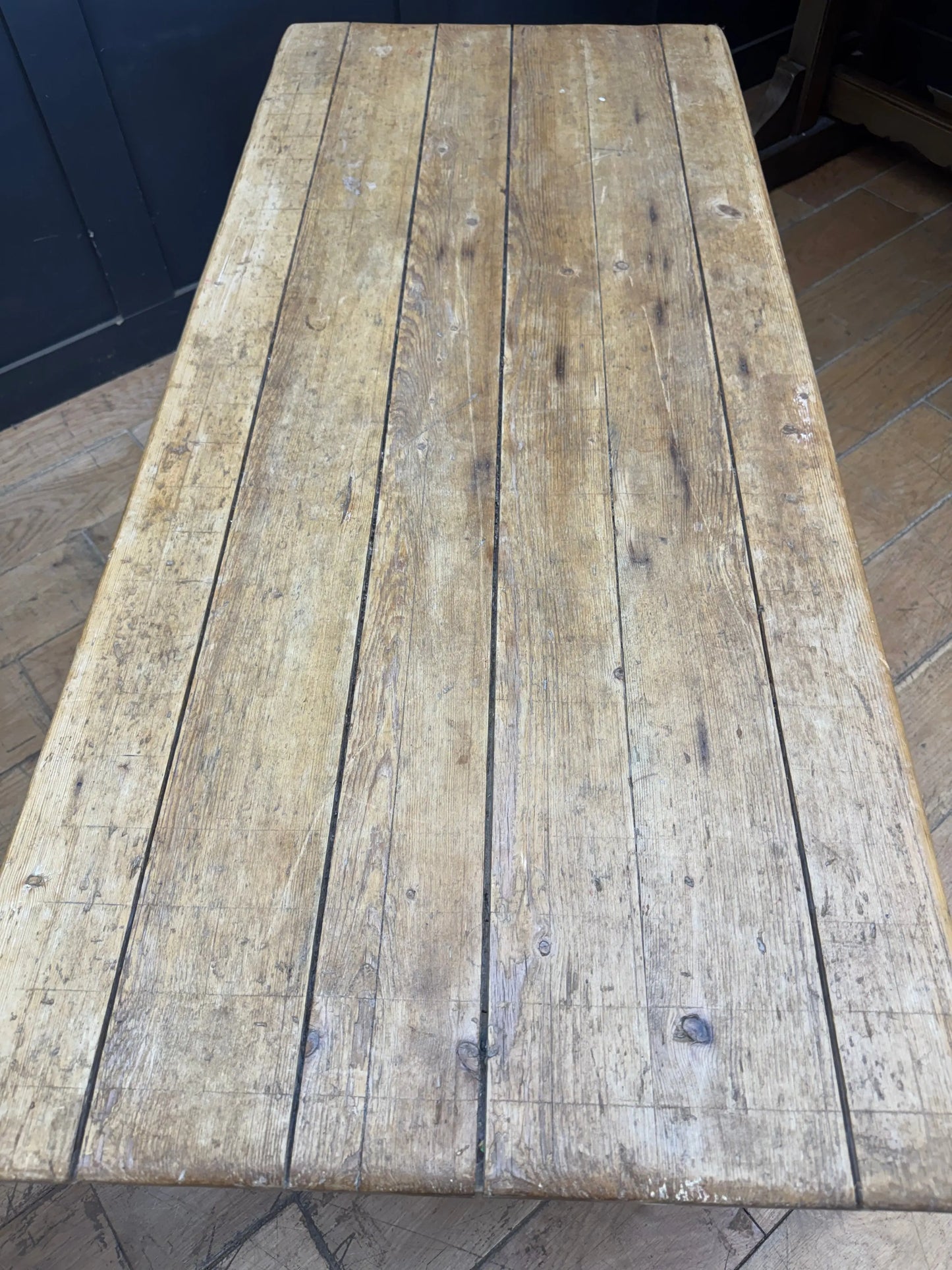 Victorian Pine Coffee Table Antique Reclaimed School Table Rustic Farmhouse
