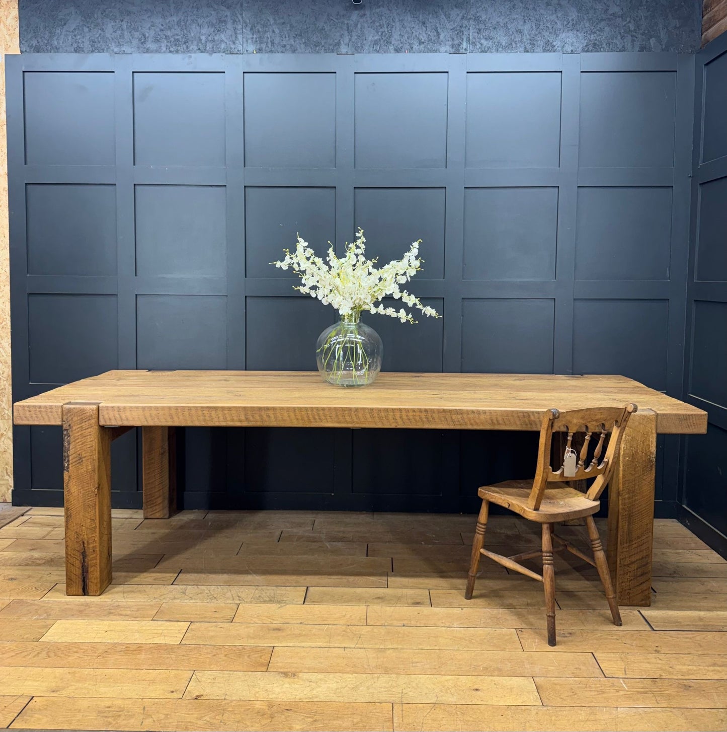 Huge Reclaimed Pine Farmhouse Refectory Dining Kitchen Table – 274cm