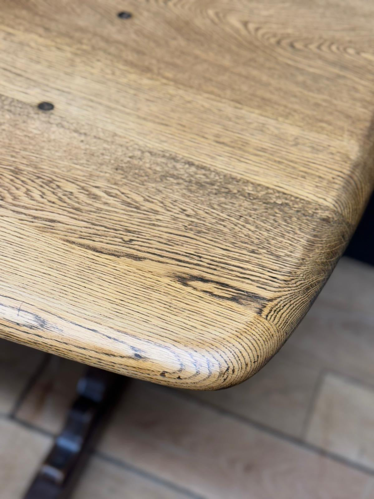 Ercol Refectory Dining Table – Elm & Beech – Farmhouse Vintage Kitchen Table