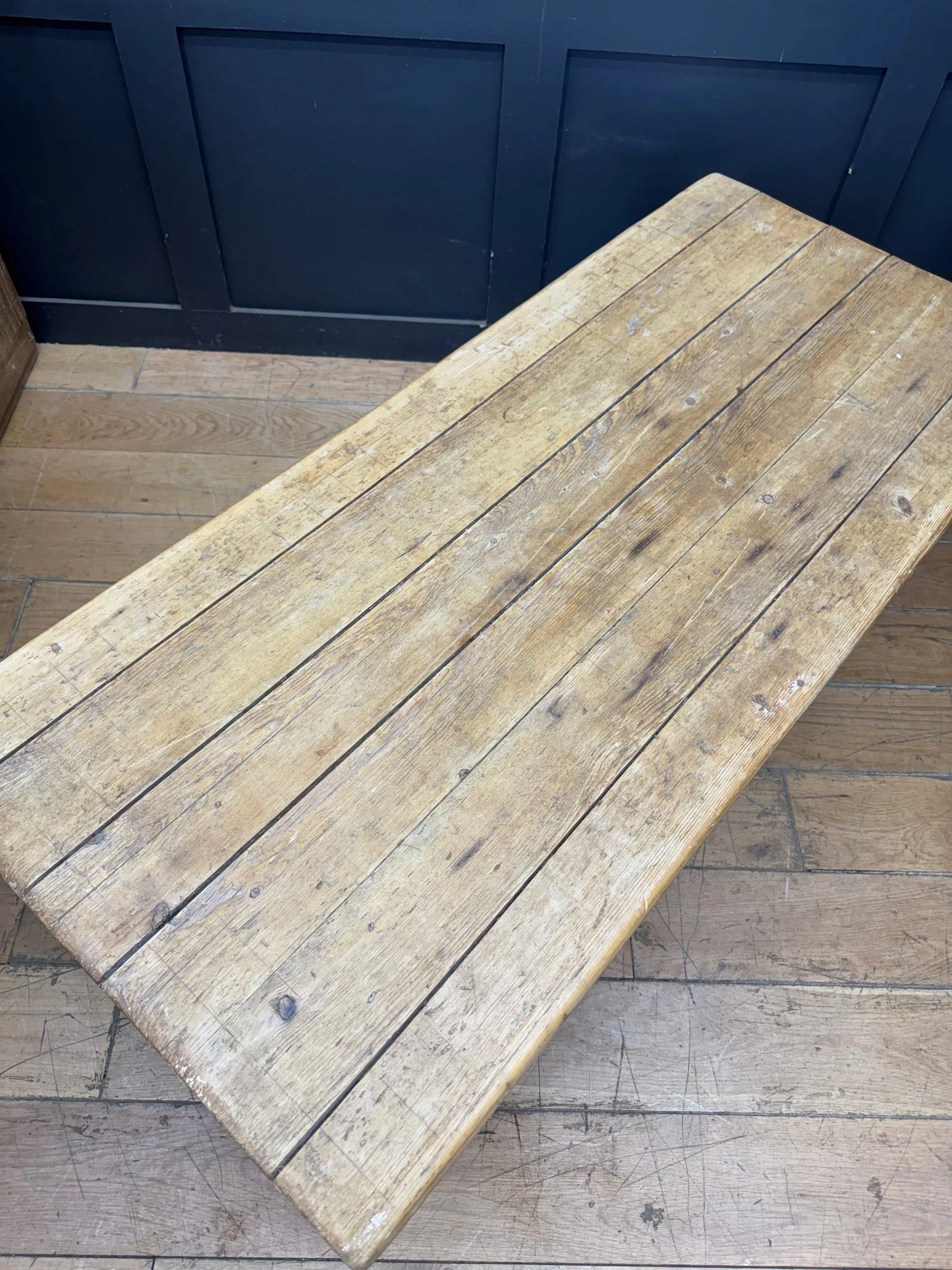 Victorian Pine Coffee Table Antique Reclaimed School Table Rustic Farmhouse