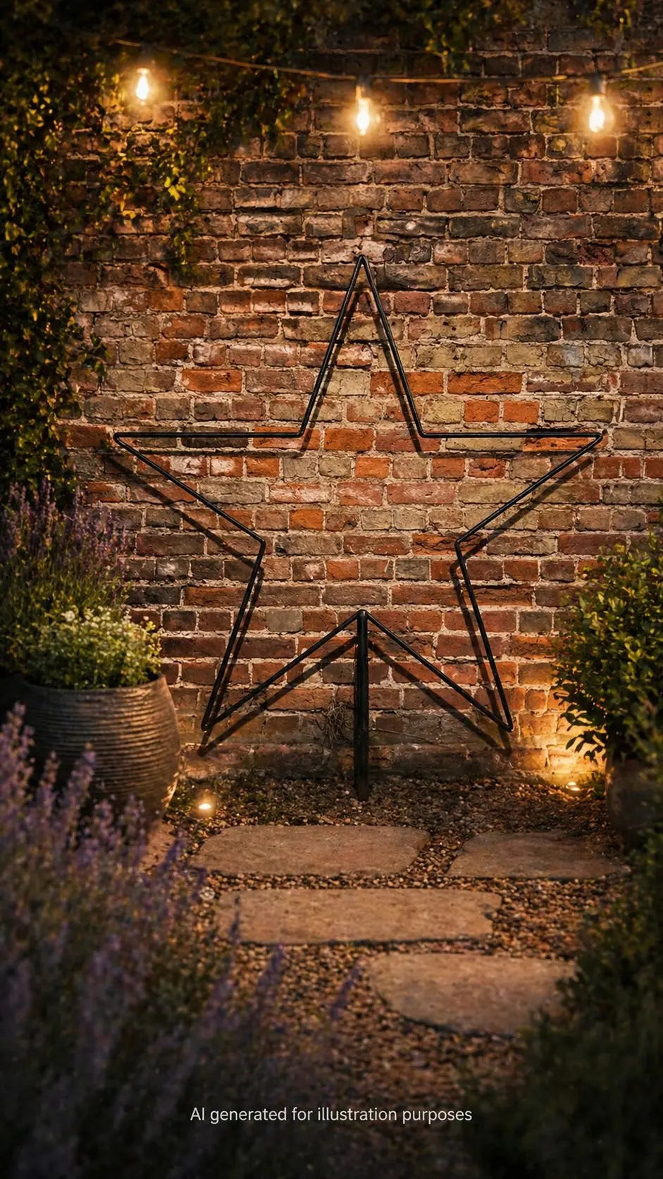 Large Black Metal Star Garden Stake Display Sculpture Christmas Wedding Decor RUSTIC WAREHOUSE NORFOLK