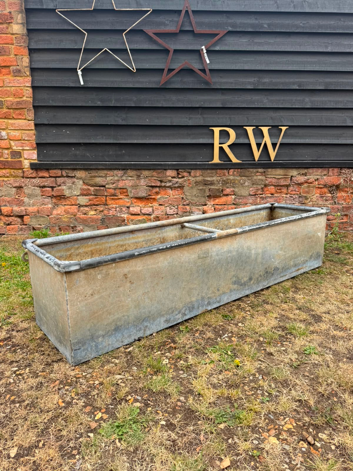 Reclaimed Galvanised Trough Large Garden Planter / Raised Flower Bed Pot T8