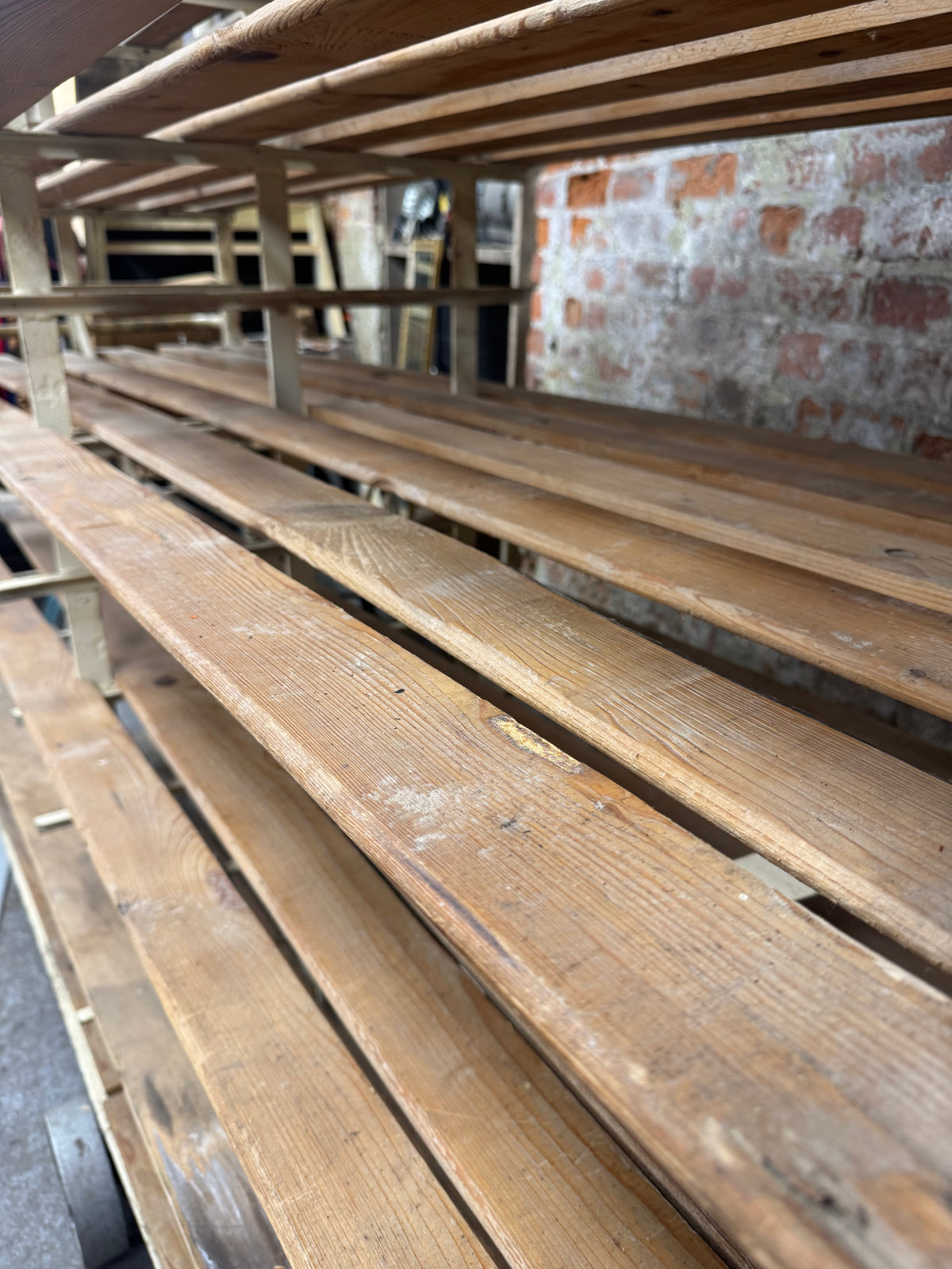 Large Vintage French Bakery Rack – Industrial Shop Display Shelving