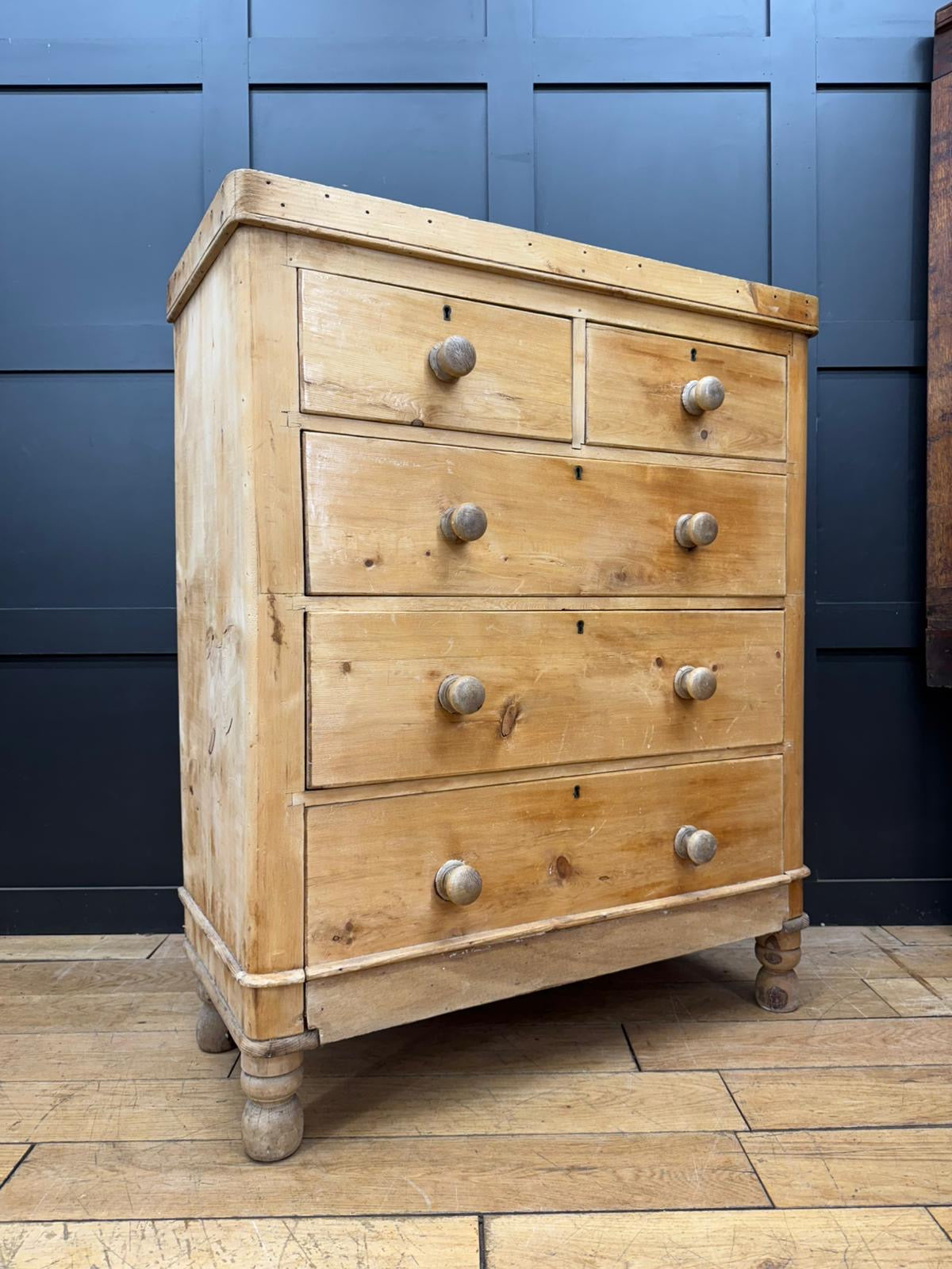 Antique Rustic Pine Chest of Drawers | Antique Farmhouse Bedroom Storage