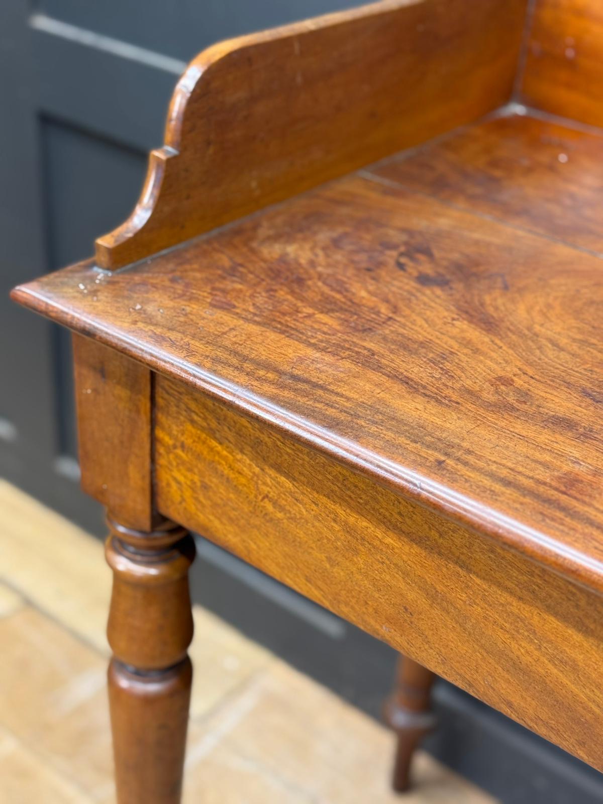 Antique Mahogany Console Table Hall Side Writing Desk With Turned Legs