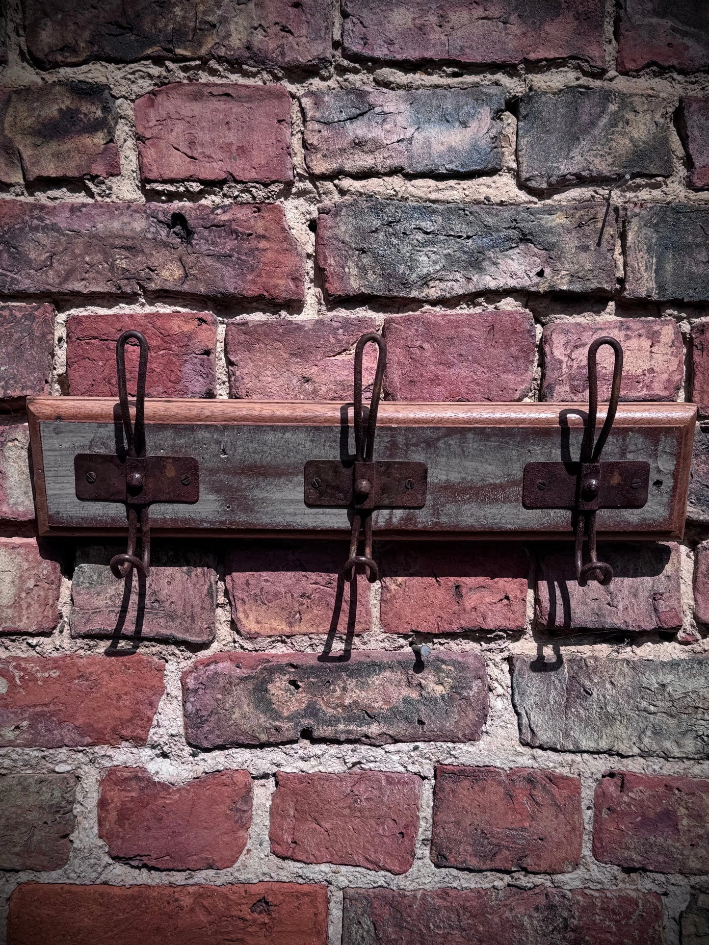 Reclaimed Wooden Coat Hooks / Vintage Rustic Coat Pegs / 3 Hook Coat Hat Rack C RUSTIC WAREHOUSE NORFOLK
