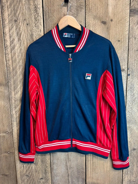 Vintage Fila Retro Tracksuit Top Jumper Jacket Mens Medium Fila