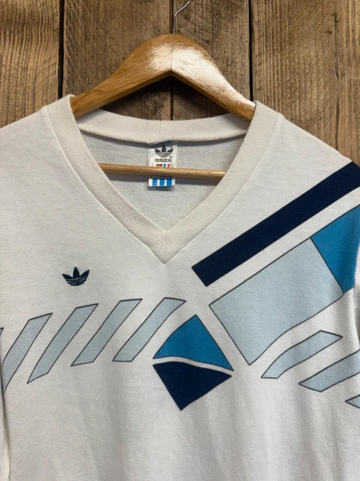 Vintage 1980s Adidas Ivan Lendl v neck Jumper Top Medium #326