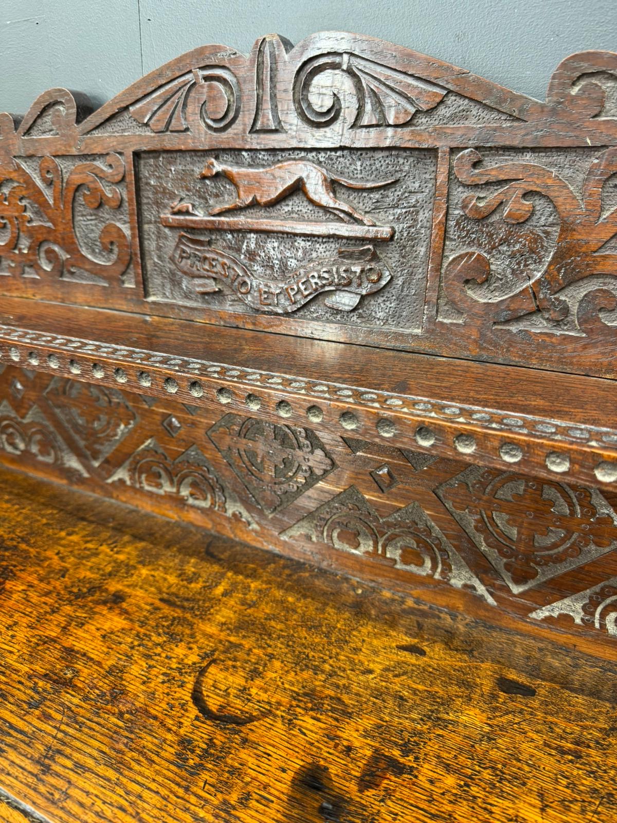 Antique Anglo-Indian Carved Oak Hall Table / Antique Console Side Table