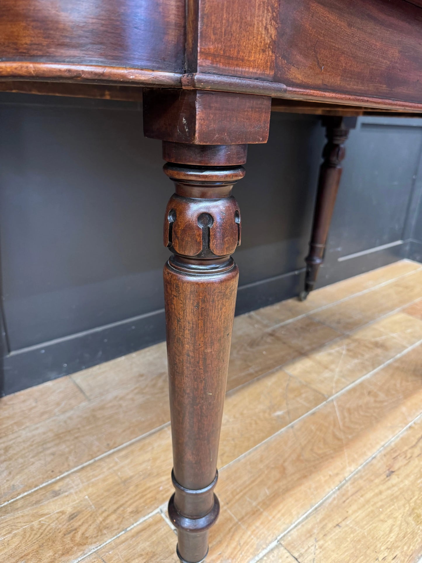 Pair Antique Mahogany Side Tables Console Hall Sofa Tables /desks on Castors