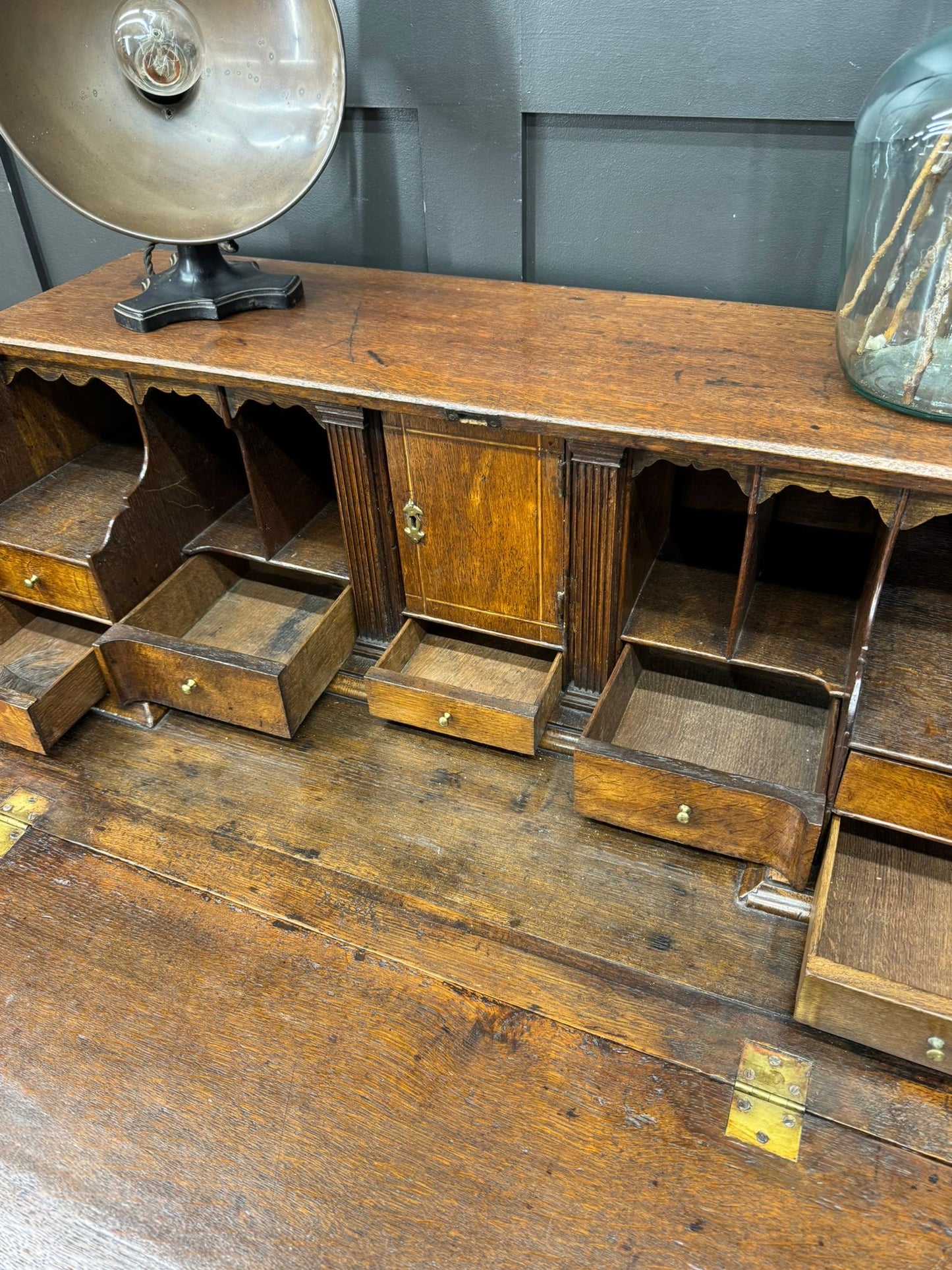 Georgian Oak Bureau Desk / Writing Desk / Hall Sideboard