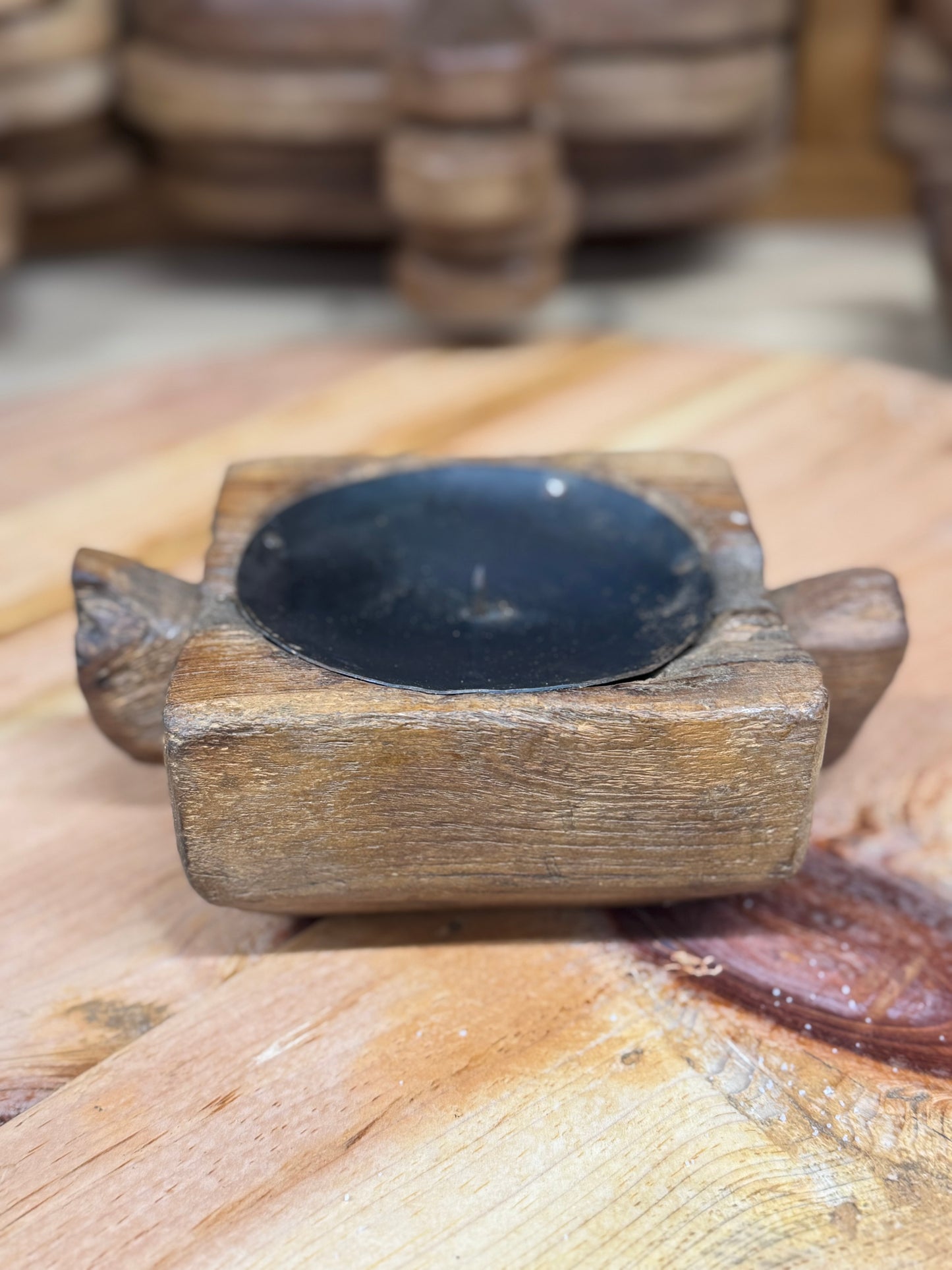 Rustic Wooden Candle Holder / Church Candle Stand / Reclaimed Farmhouse Decor SS