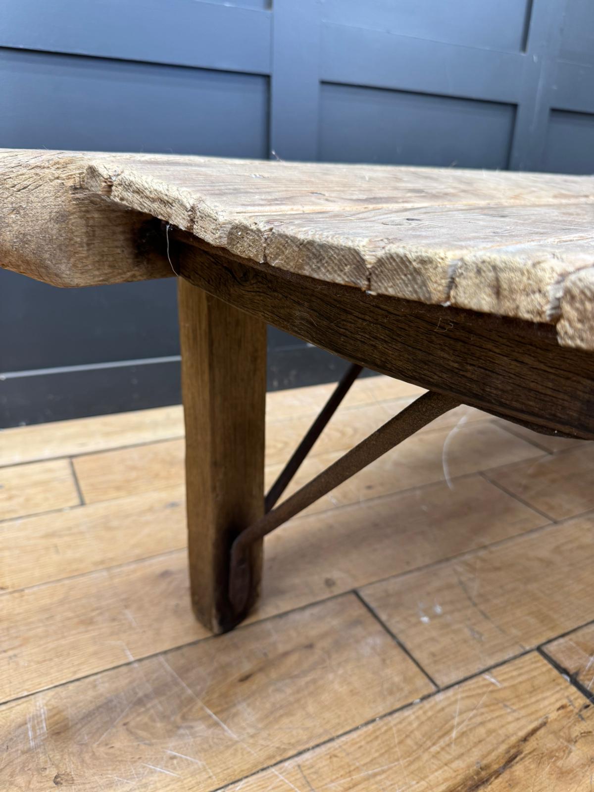 Victorian Pine Funeral Bier / Body Stretcher – Antique Rustic Coffee Table