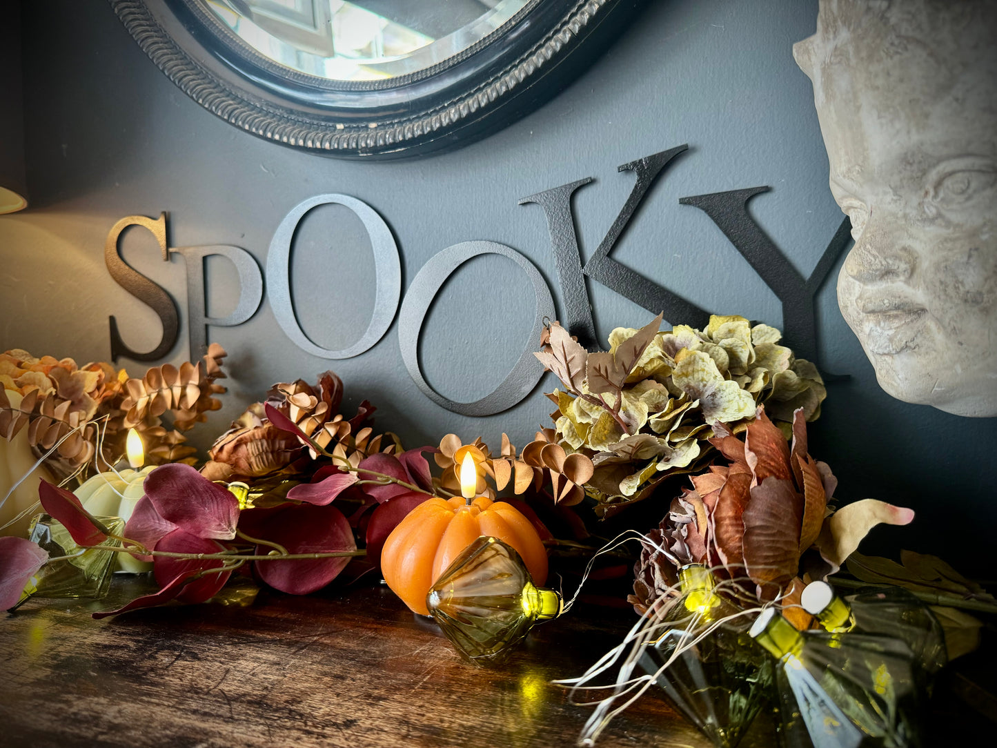 Halloween Decorations 5" or 12" Black Metal Alphabet Letters SPOOKY Personalised Gift Present Mantelpiece Decor, Reusable Decorations