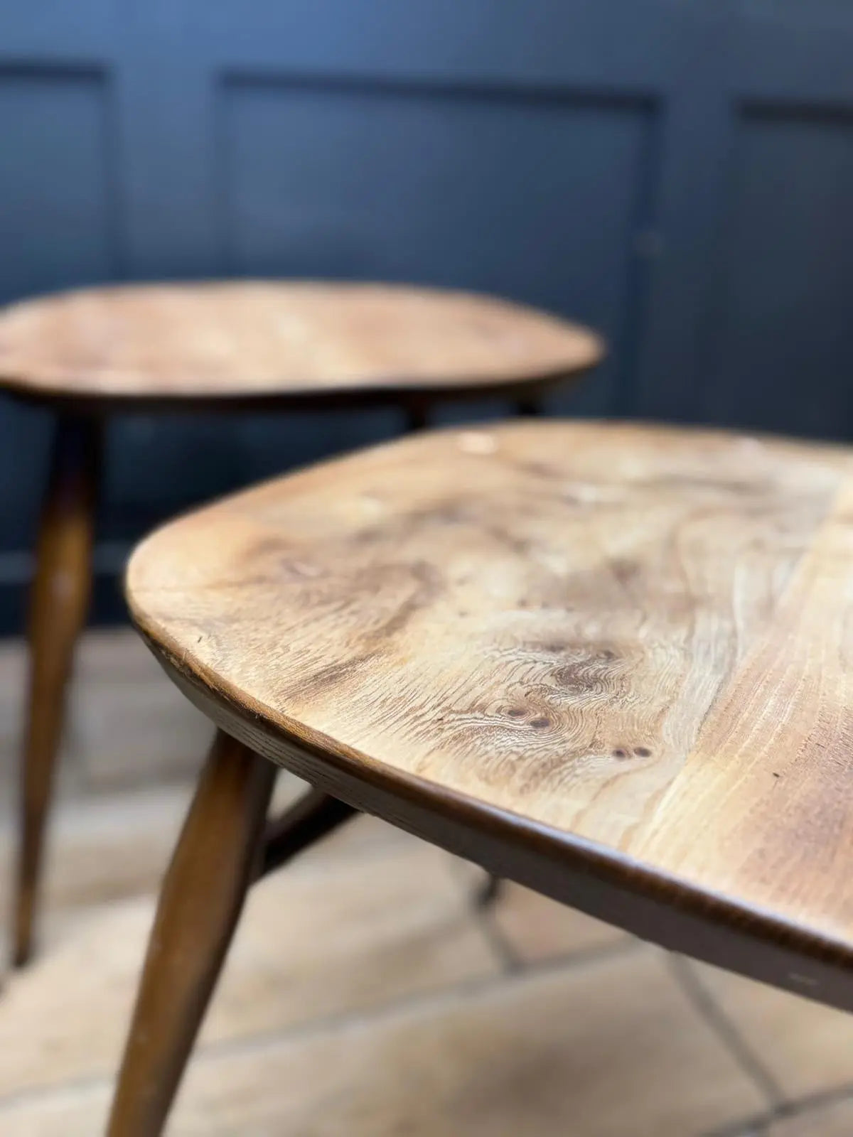 Set of 4 Ercol Elm Stools Converted Chairs Mid Century Retro Seating. Reworked RUSTIC WAREHOUSE NORFOLK