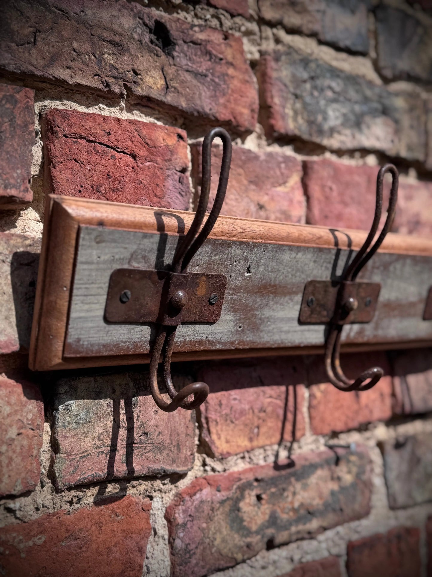 Reclaimed Wooden Coat Hooks / Vintage Rustic Coat Pegs / 3 Hook Coat Hat Rack C RUSTIC WAREHOUSE NORFOLK