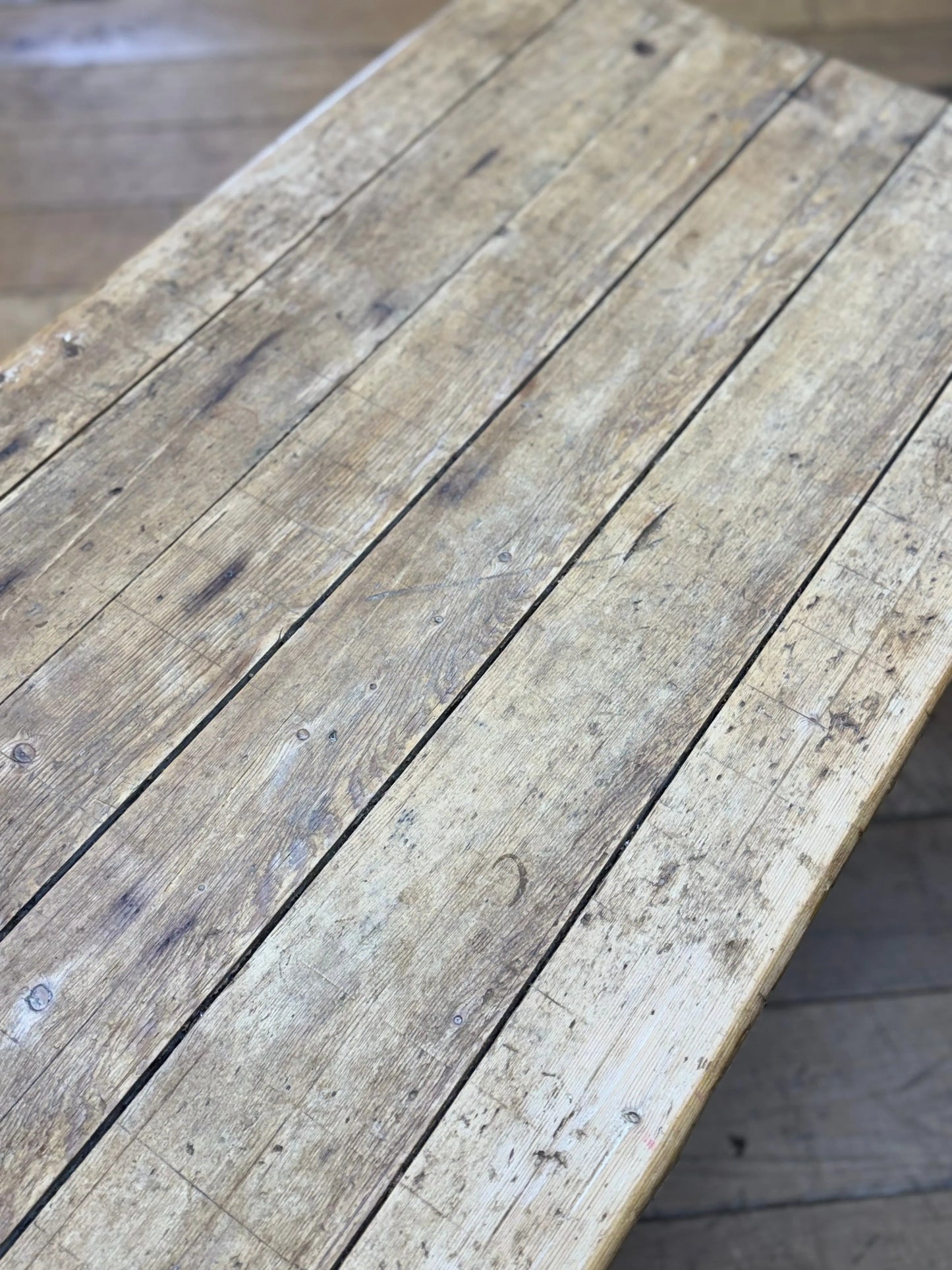 Victorian Pine Coffee Table Antique Reclaimed School Table Rustic Farmhouse