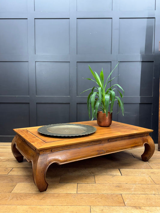 Large Vintage Elm Kang Coffee Table – Low Eastern Supper Table