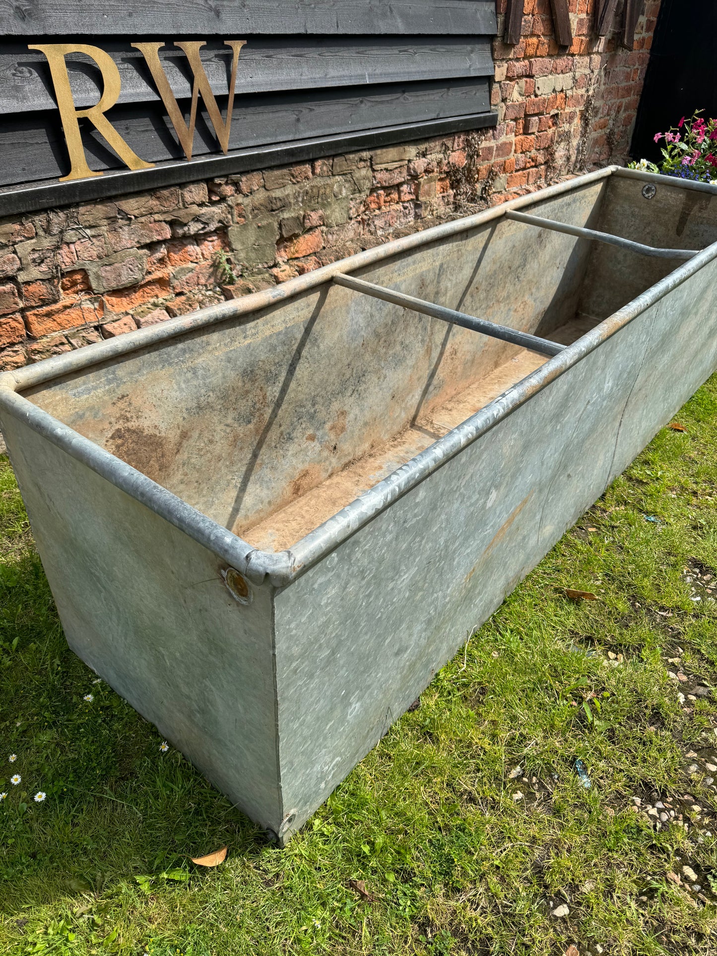 Vintage XL Galvanised Trough Planter / Herb Garden /Raised Bed Pond /Plant Pot