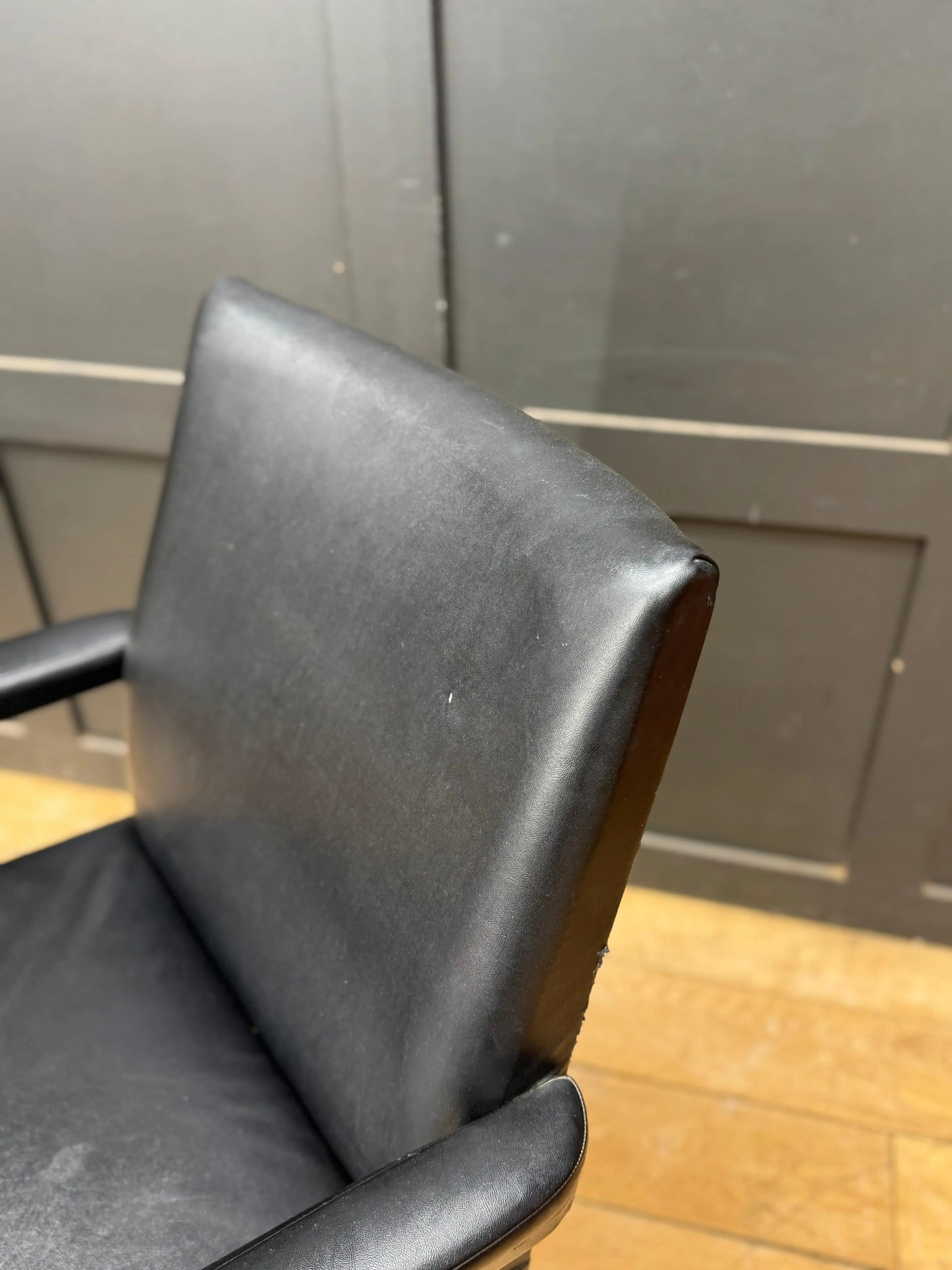Vintage Black Swivel Desk Office Chair Mid Century Industrial Armchair RUSTIC WAREHOUSE NORFOLK