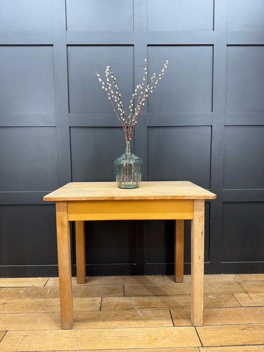 Mid Century British Military Pine Utility Kitchen Prep Table / Knockdown Table / Desk