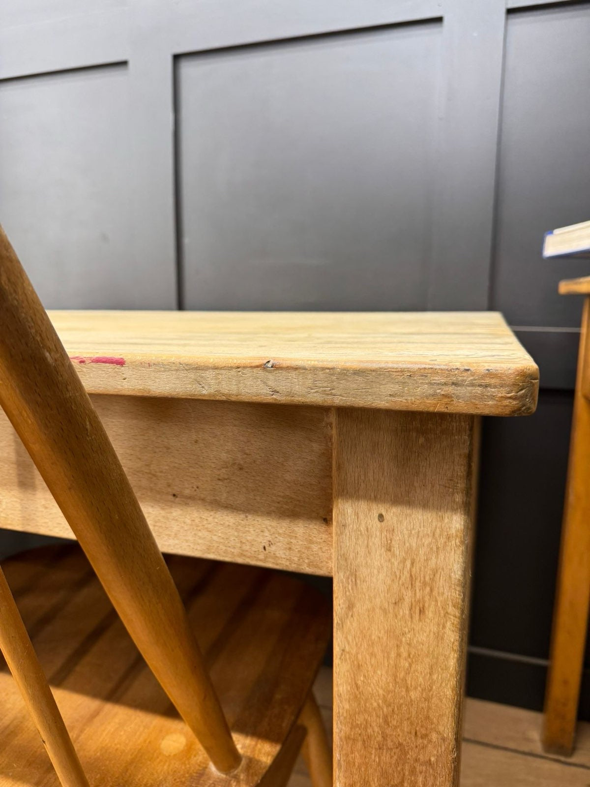 Vintage LARGE Beech Dining Table /  Long Kitchen Table / School Science Art