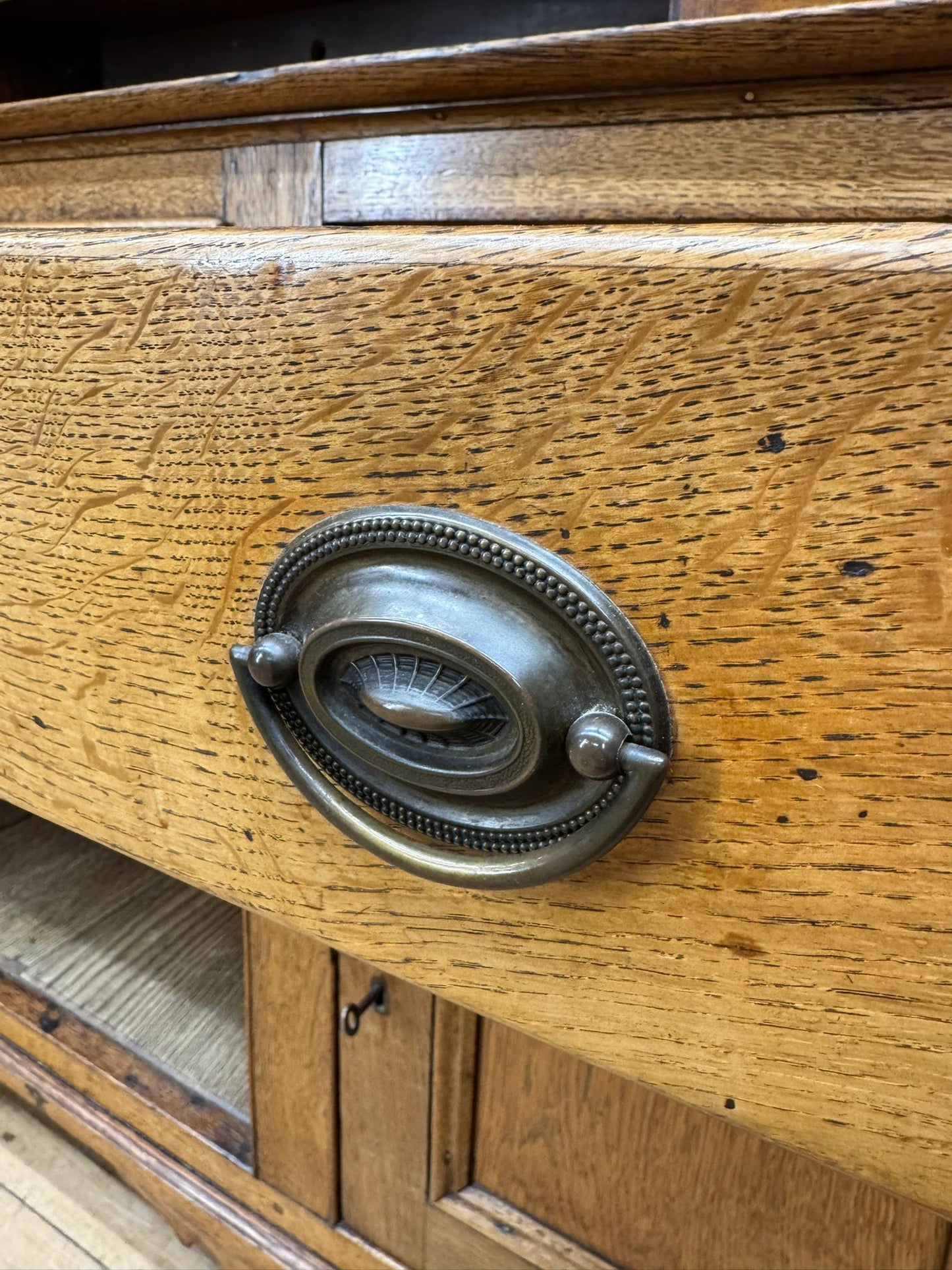 19th Century Provincial Oak Welsh Dresser –Glazed Cabinets Plate Racks Cupboard