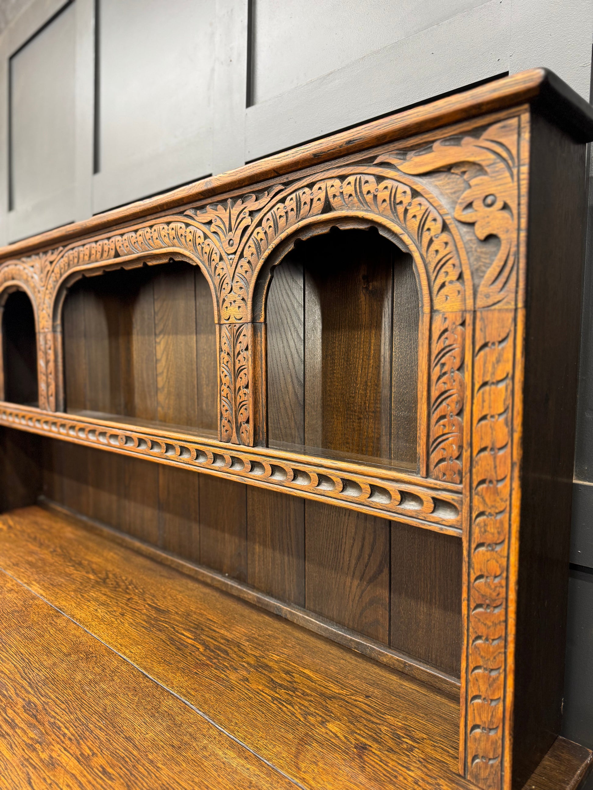 Vintage Carved Oak Dresser Sideboard Cabinet / Welsh Dresser Kitchen RUSTIC WAREHOUSE NORFOLK