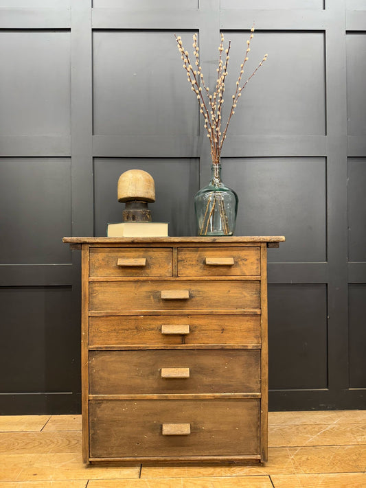 Antique Salvage Reclaimed Industrial Chest Of Drawers / Factory Drawers Storage