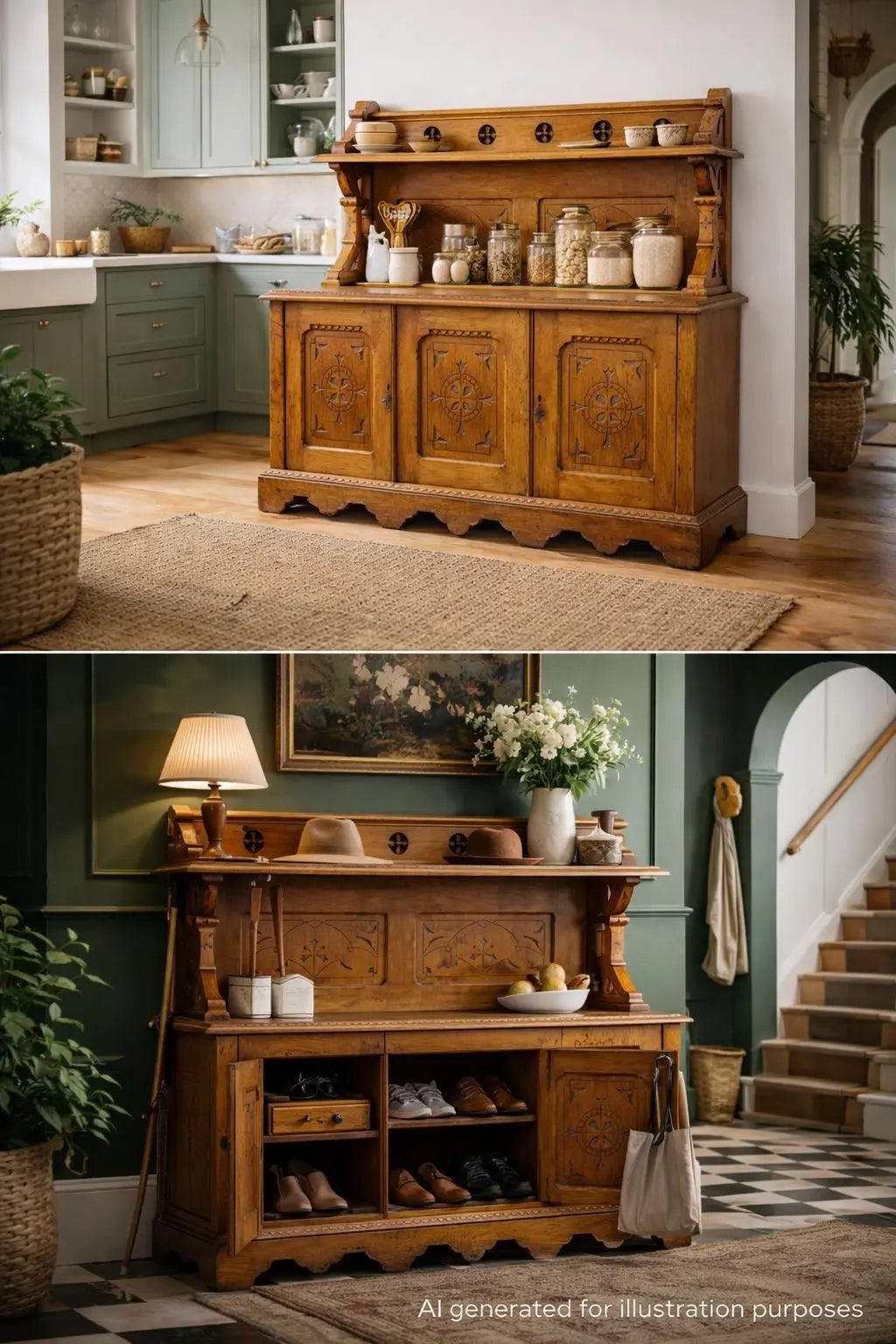 Antique Oak Buffet Sideboard Cabinet / Cupboard Gothic /Aesthetic Movement RUSTIC WAREHOUSE NORFOLK