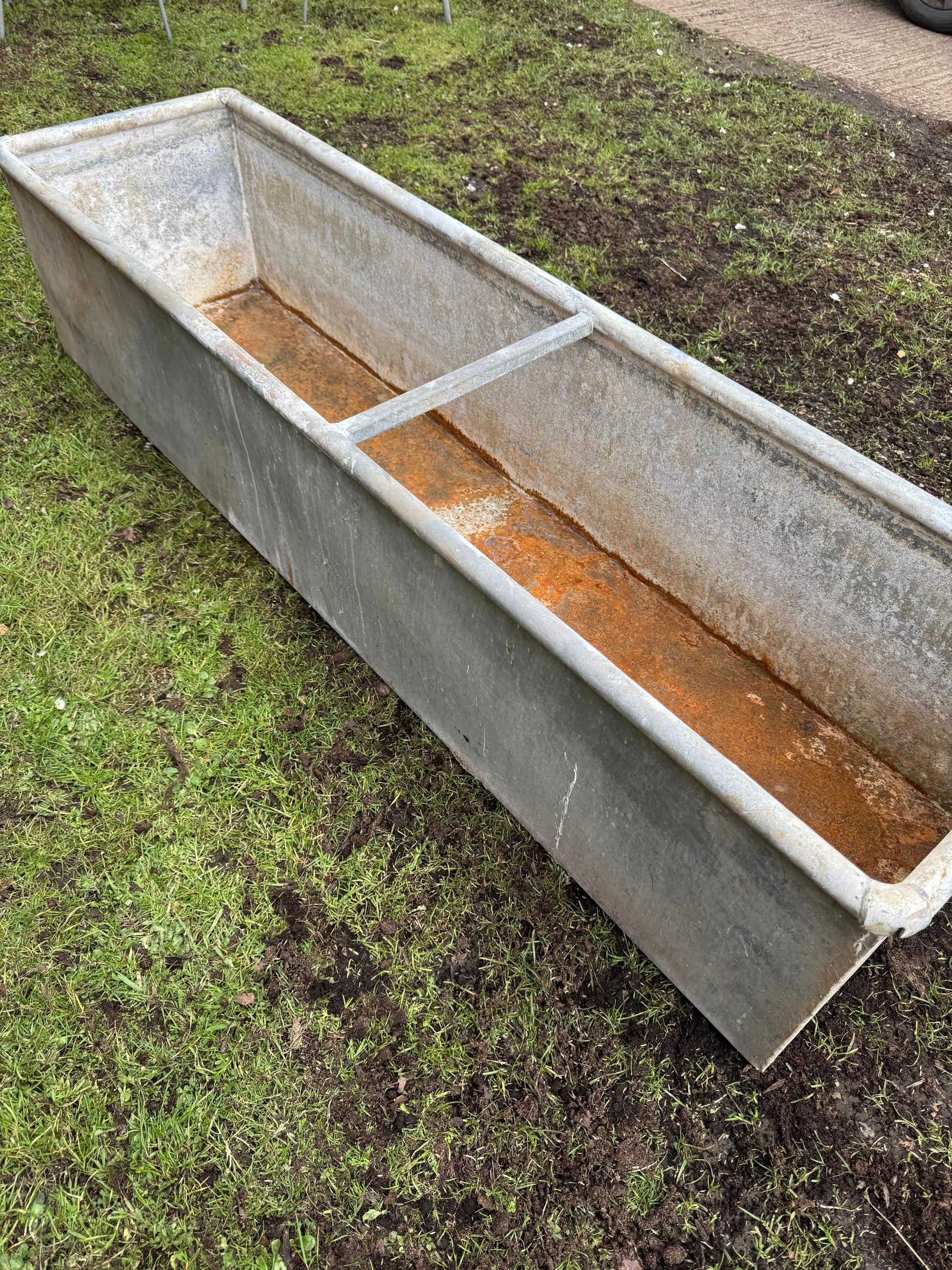 Reclaimed Galvanised Trough Large Garden Planter /  Raised Flower Bed Plant Tree Pot Y1 RUSTIC WAREHOUSE NORFOLK
