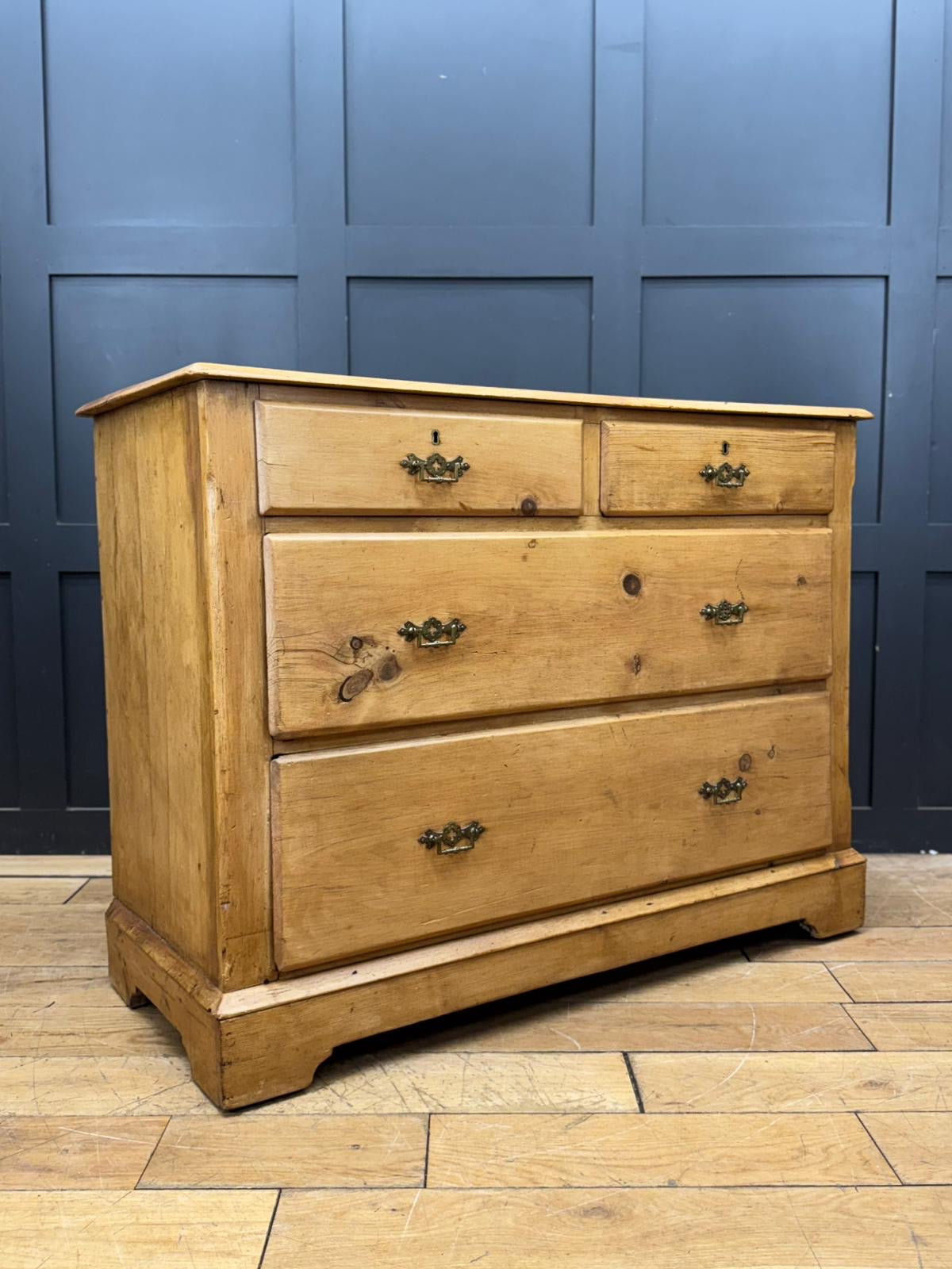 Late Victorian Rustic Pine Chest of Drawers | Antique Farmhouse Bedroom Storage