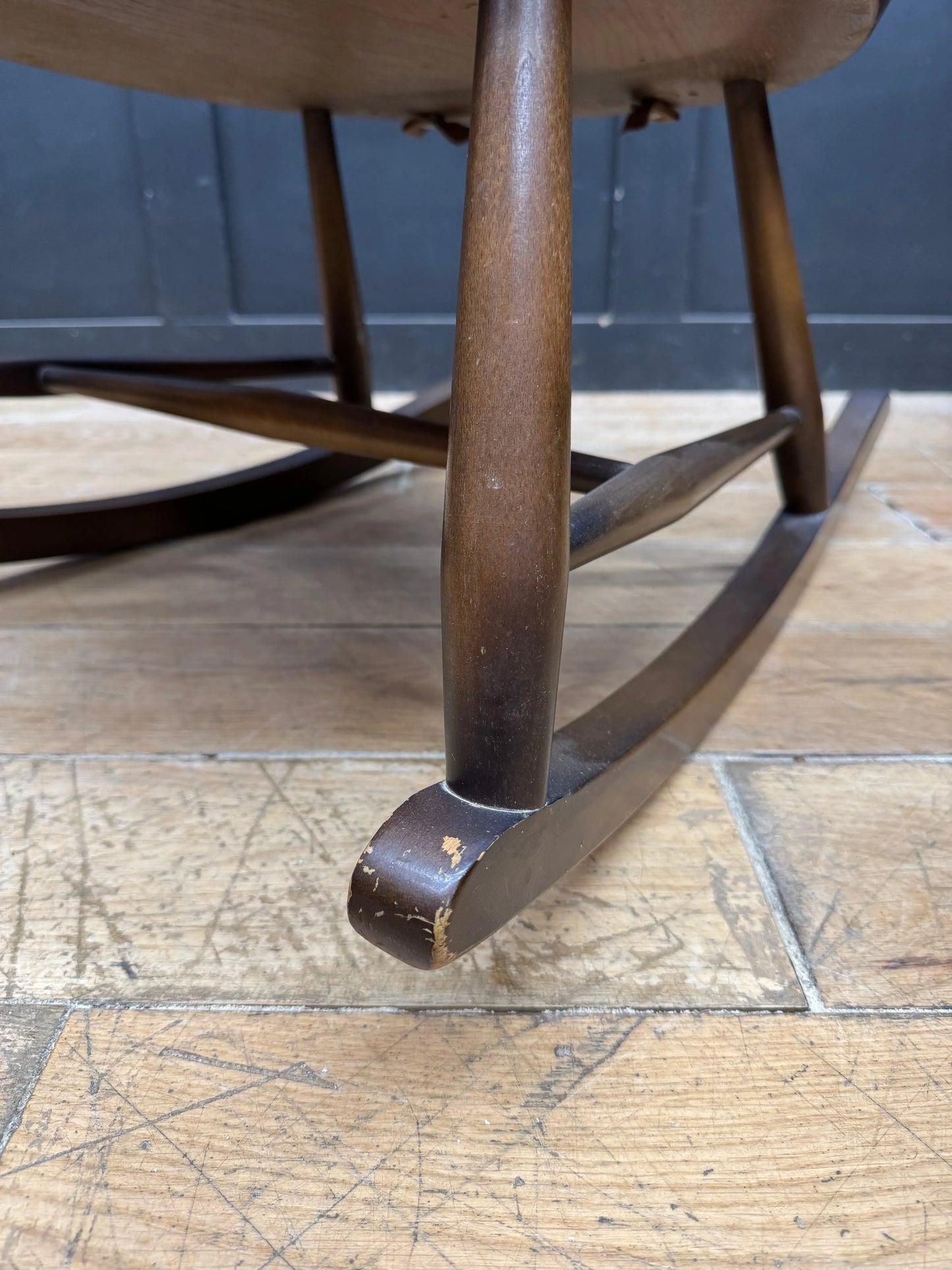 Ercol Windsor Rocking Chair Vintage Elm Beech Armchair Rocker 473