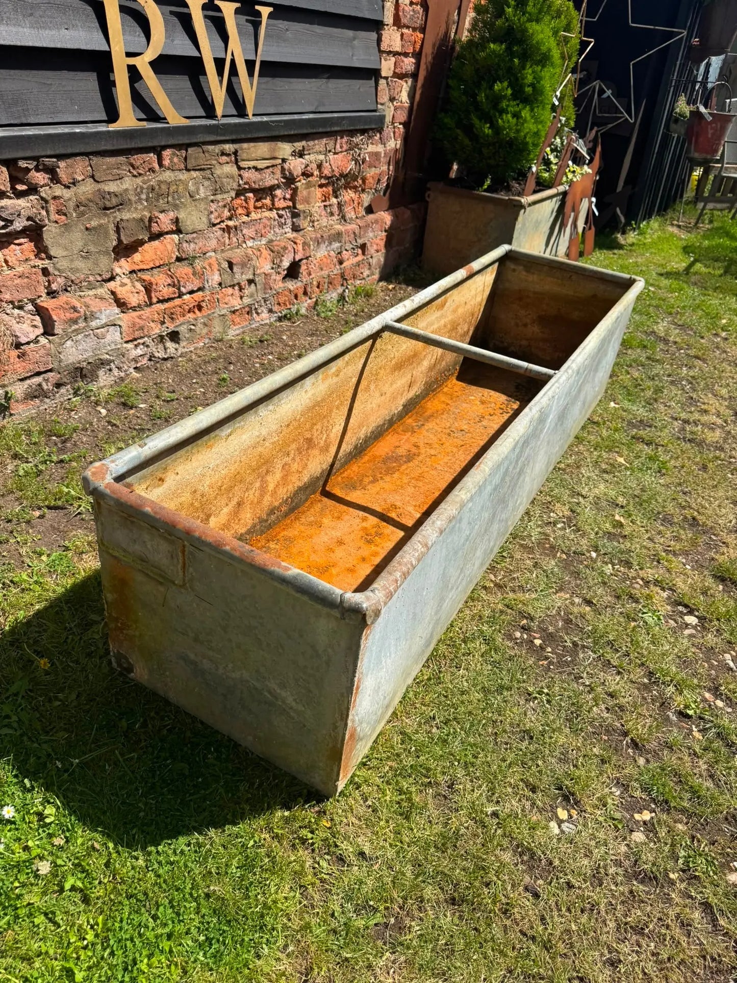 Reclaimed Galvanised Trough Large Planter /  Raised Flower Bed Plant Tree Pot T6