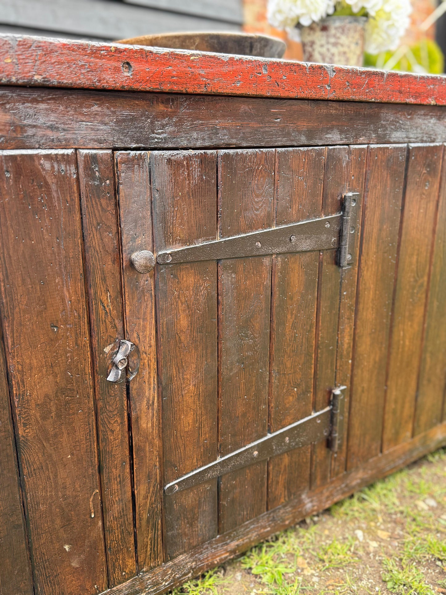Antique Carpenter’s Workbench Industrial Kitchen Island Sideboard Cupboard Table