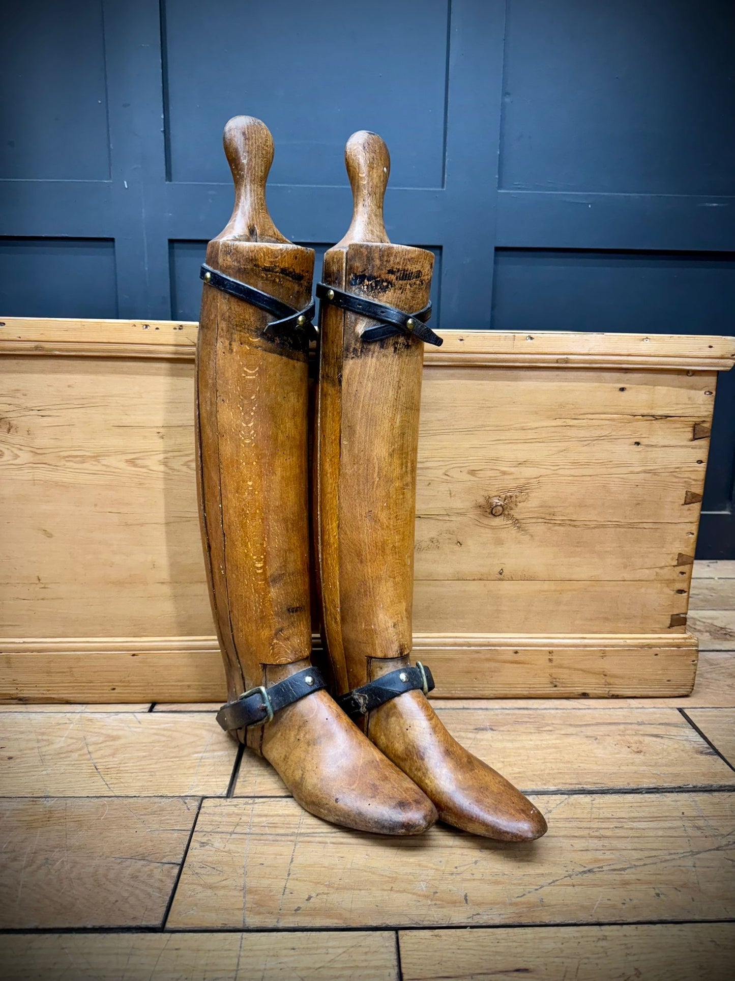 Antique English Beech Boot Trees Stretchers - Maxwell 8 Dover Street London