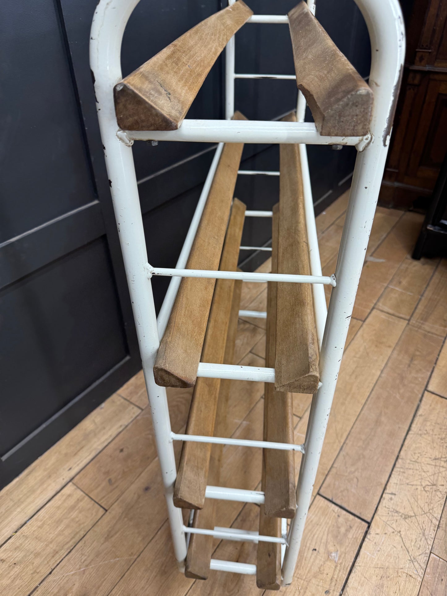 Vintage Industrial French Bakers Trolley Boulangerie Shoe Rack - Shop Display B