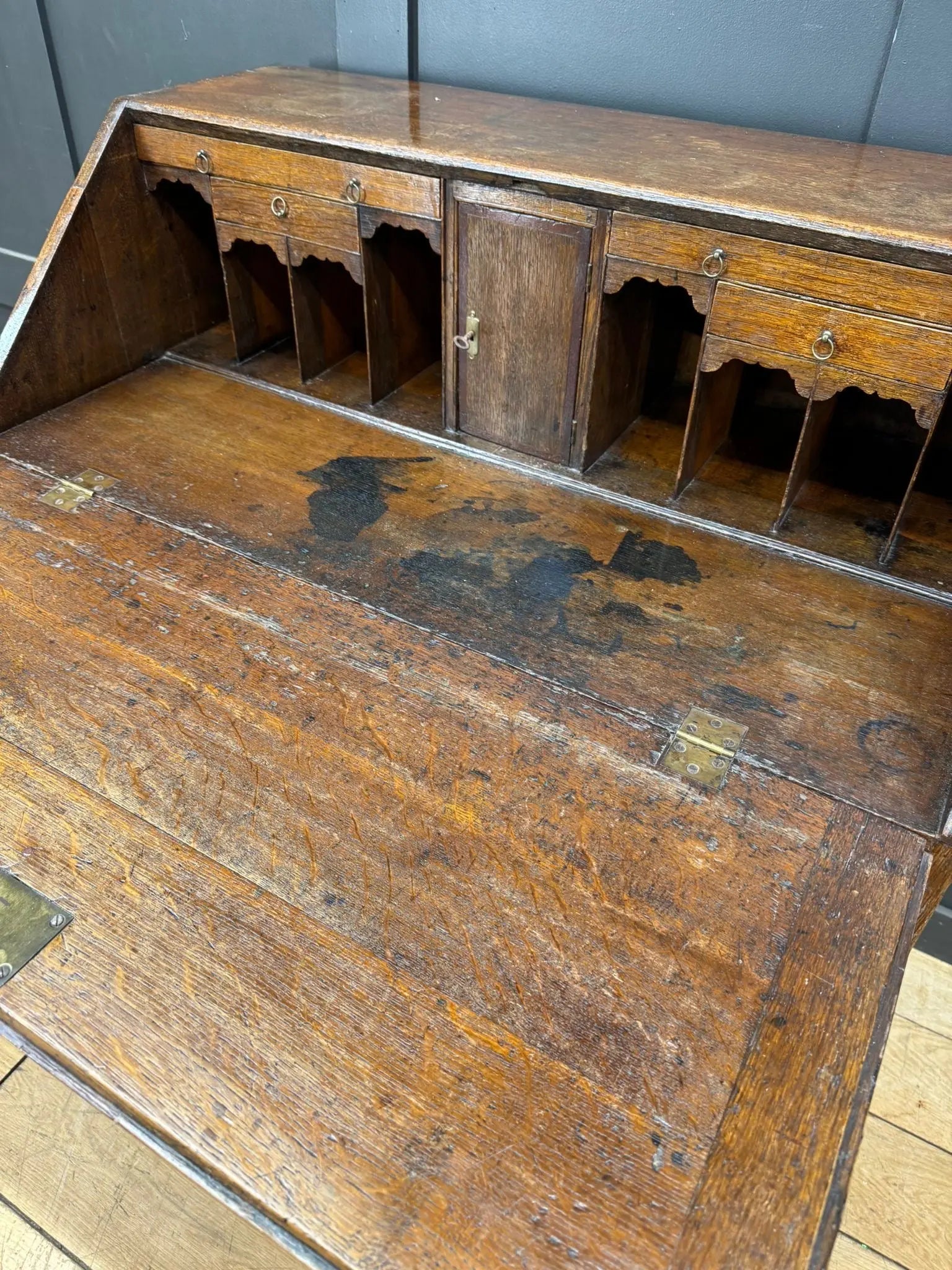 Georgian Oak Bureau Desk / Writing Desk / Sideboard Chest Of Drawers RUSTIC WAREHOUSE NORFOLK