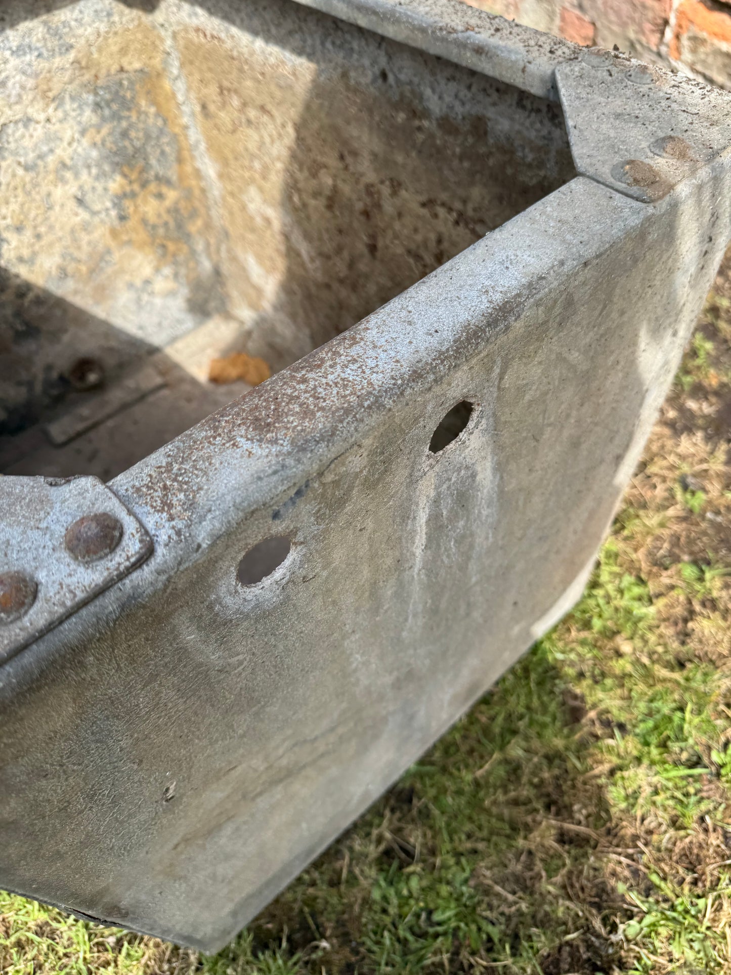 Riveted Galvanised Trough Planter /  Raised Flower Bed Plant Olive Tree Pot (T2
