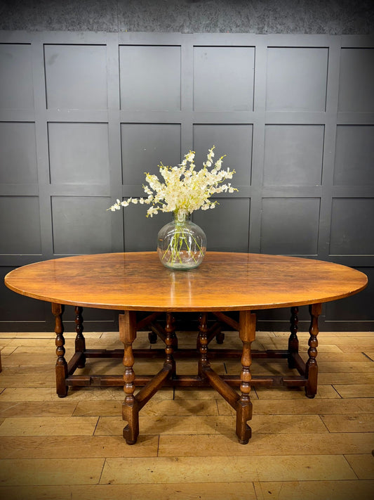 Antique Oak Wake Table Gateleg Dining Table / Large Kitchen table sideboard